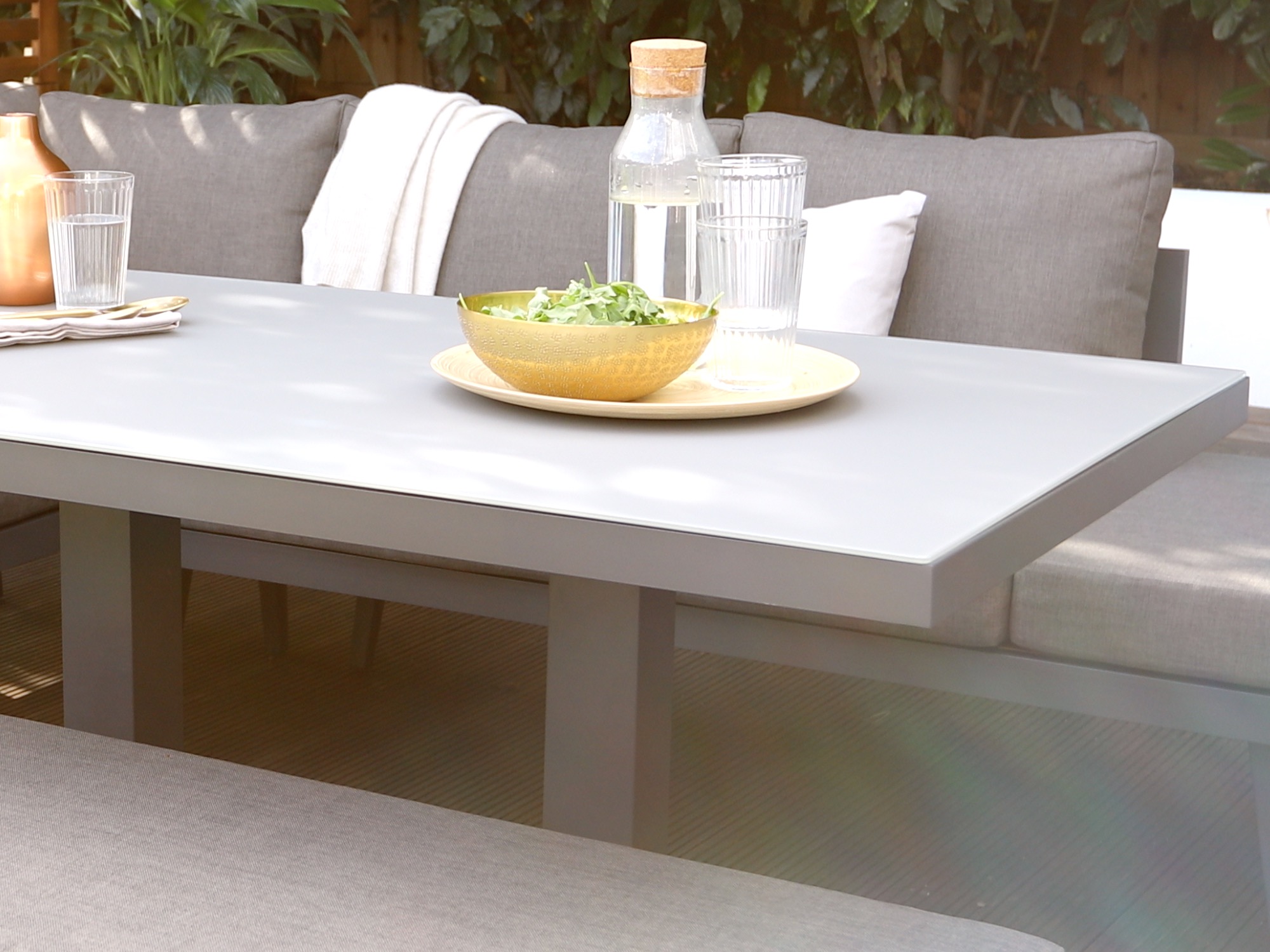 Palermo Grey 6 Seater Pedestal Garden Table