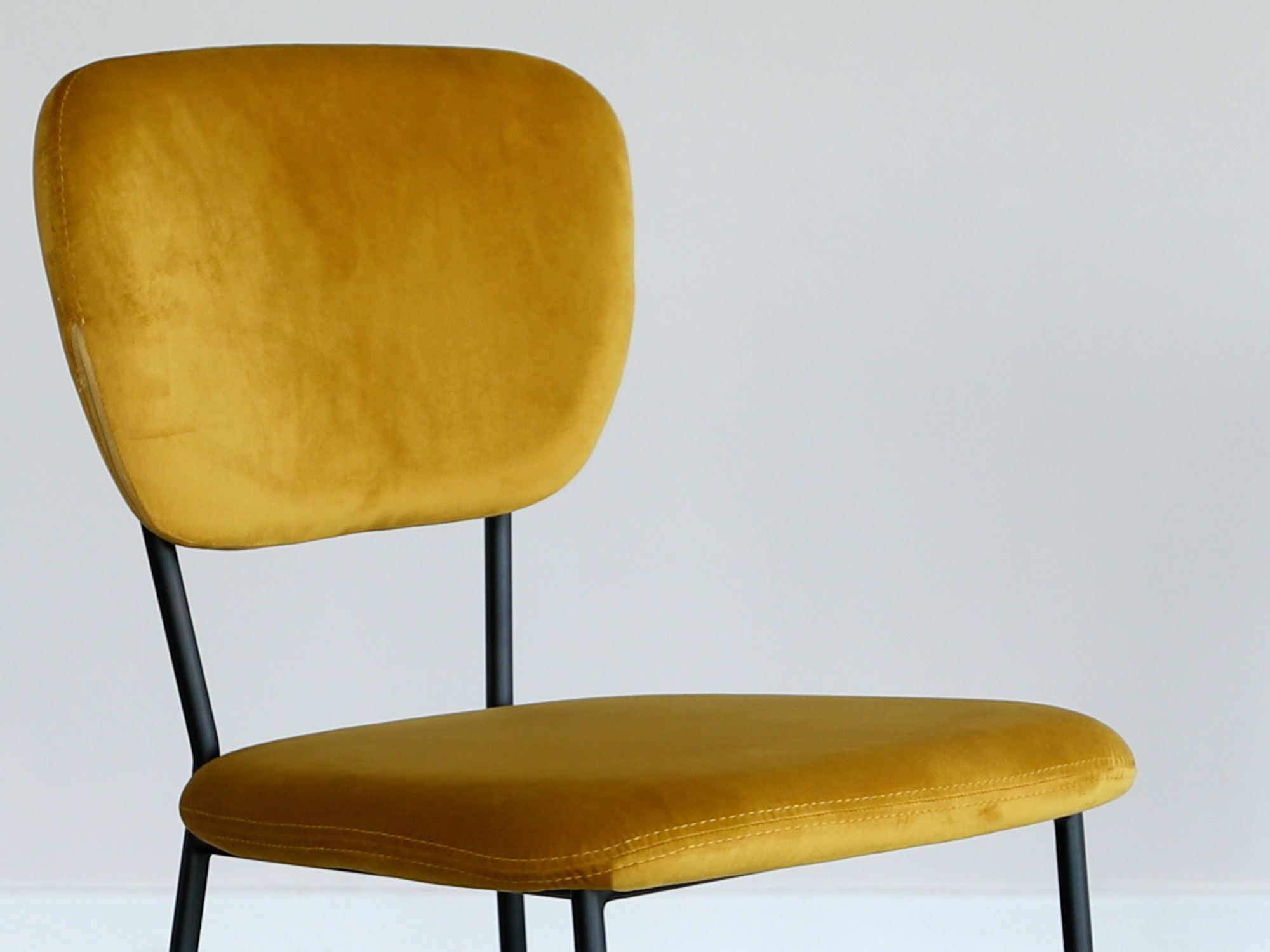 Quinn Velvet Dining Chair Mustard yellow velvet