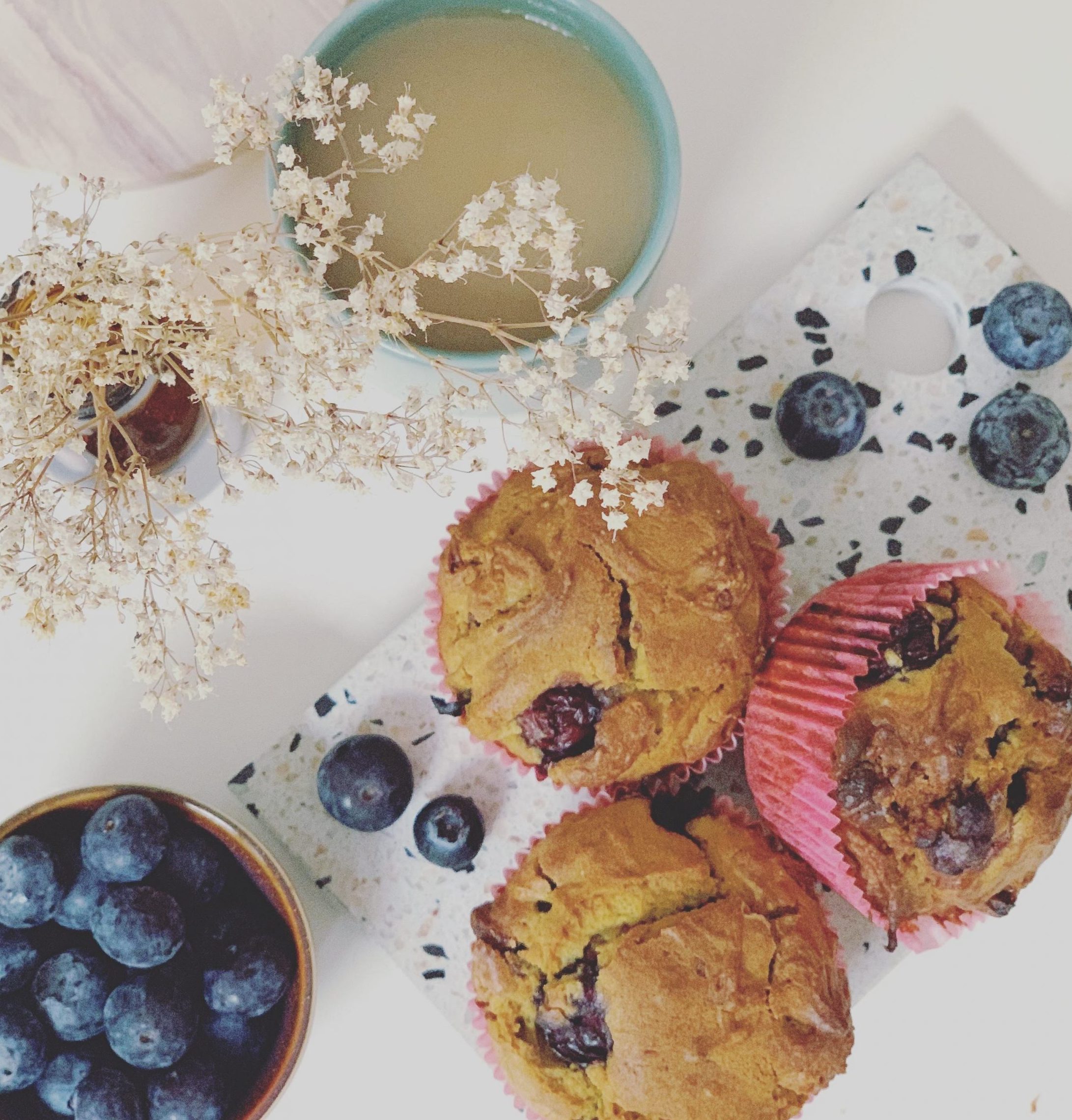 Danone yogurt blueberry muffins