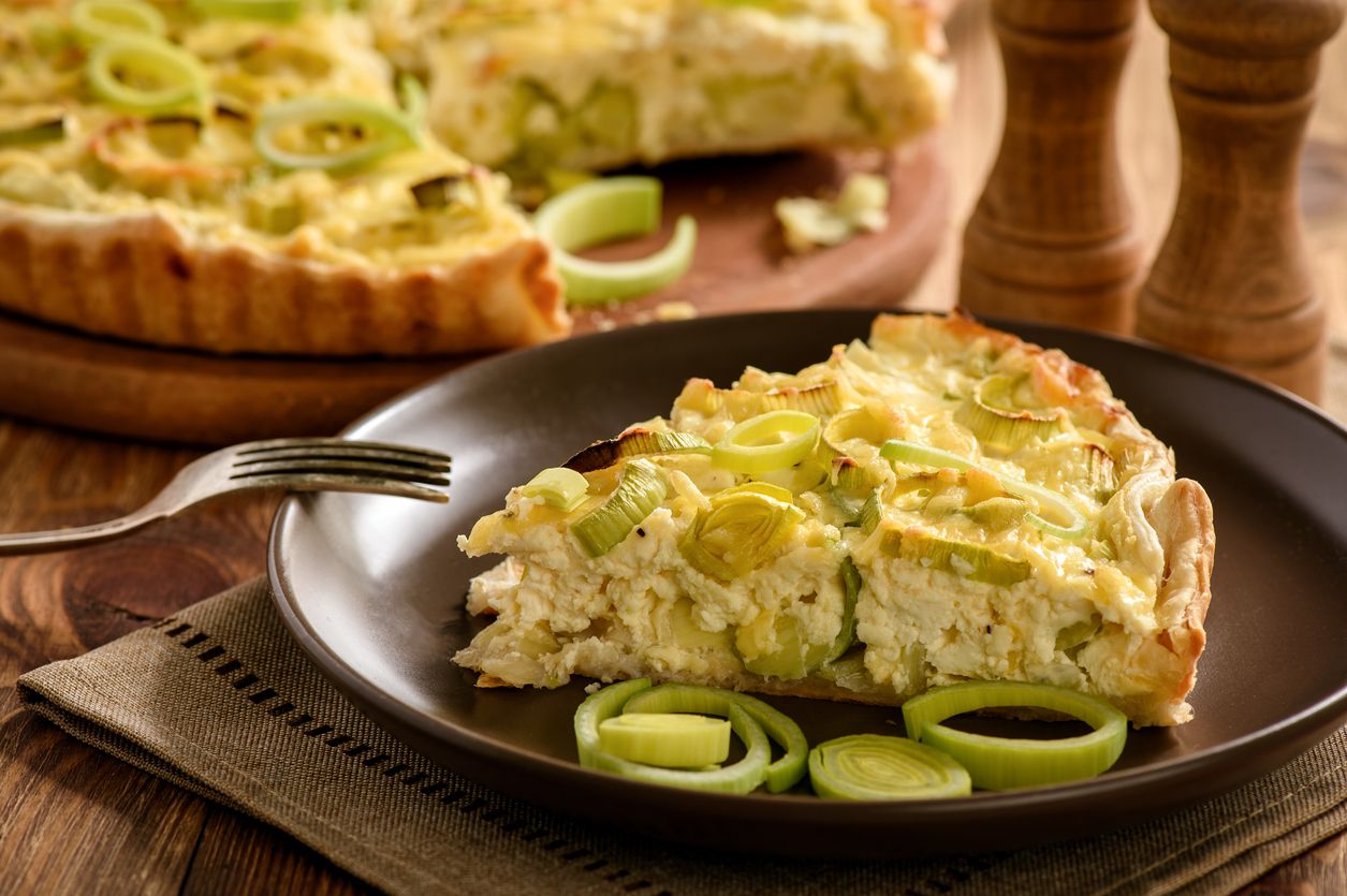 Le repas végétarien du mois : quiche de poireaux et poêlée de patates douces