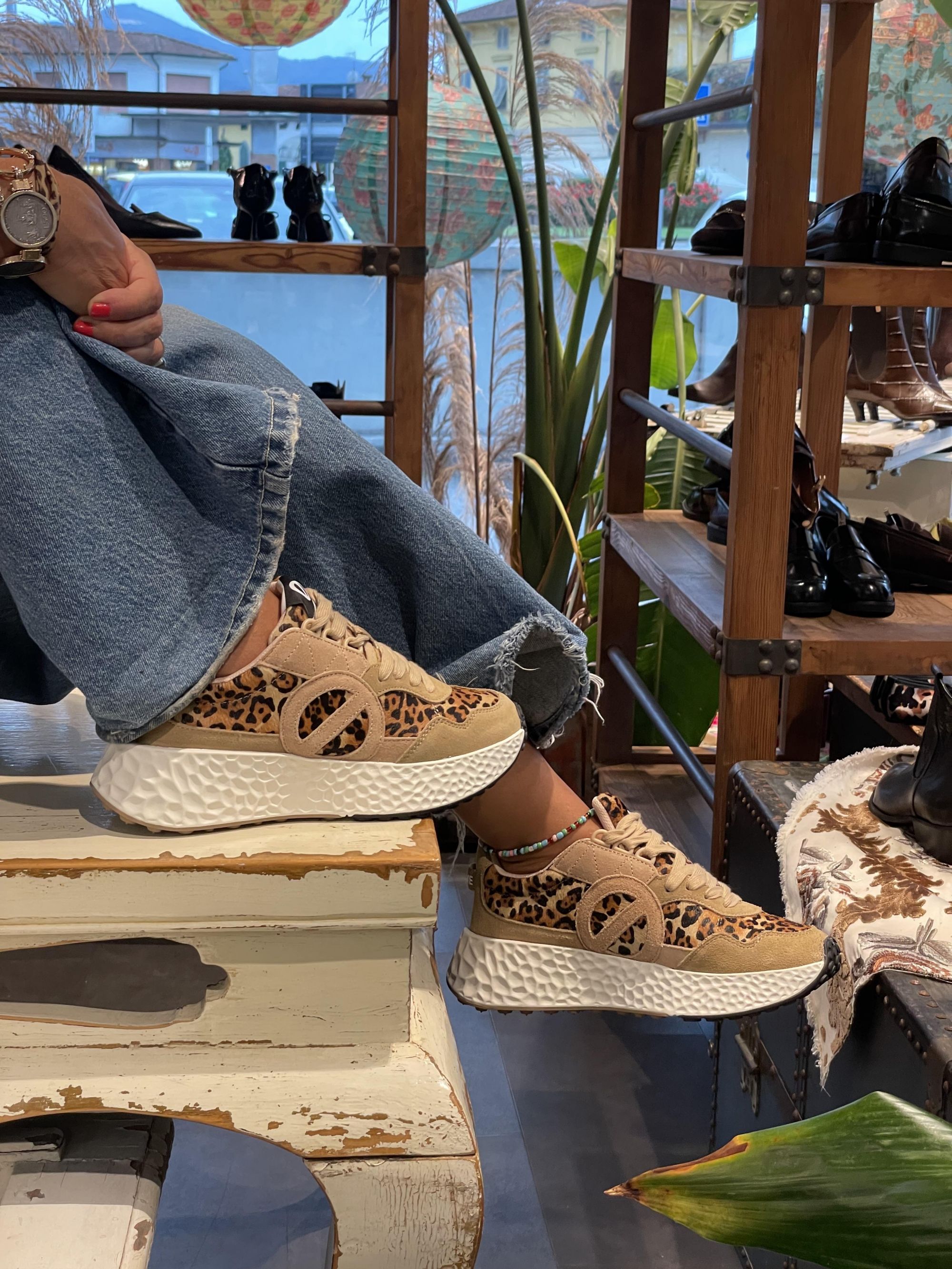 NO NAME - SNEAKERS IN CAMOSCIO E CAVALLINO LEOPARDATO ART. CARTER JOGGER