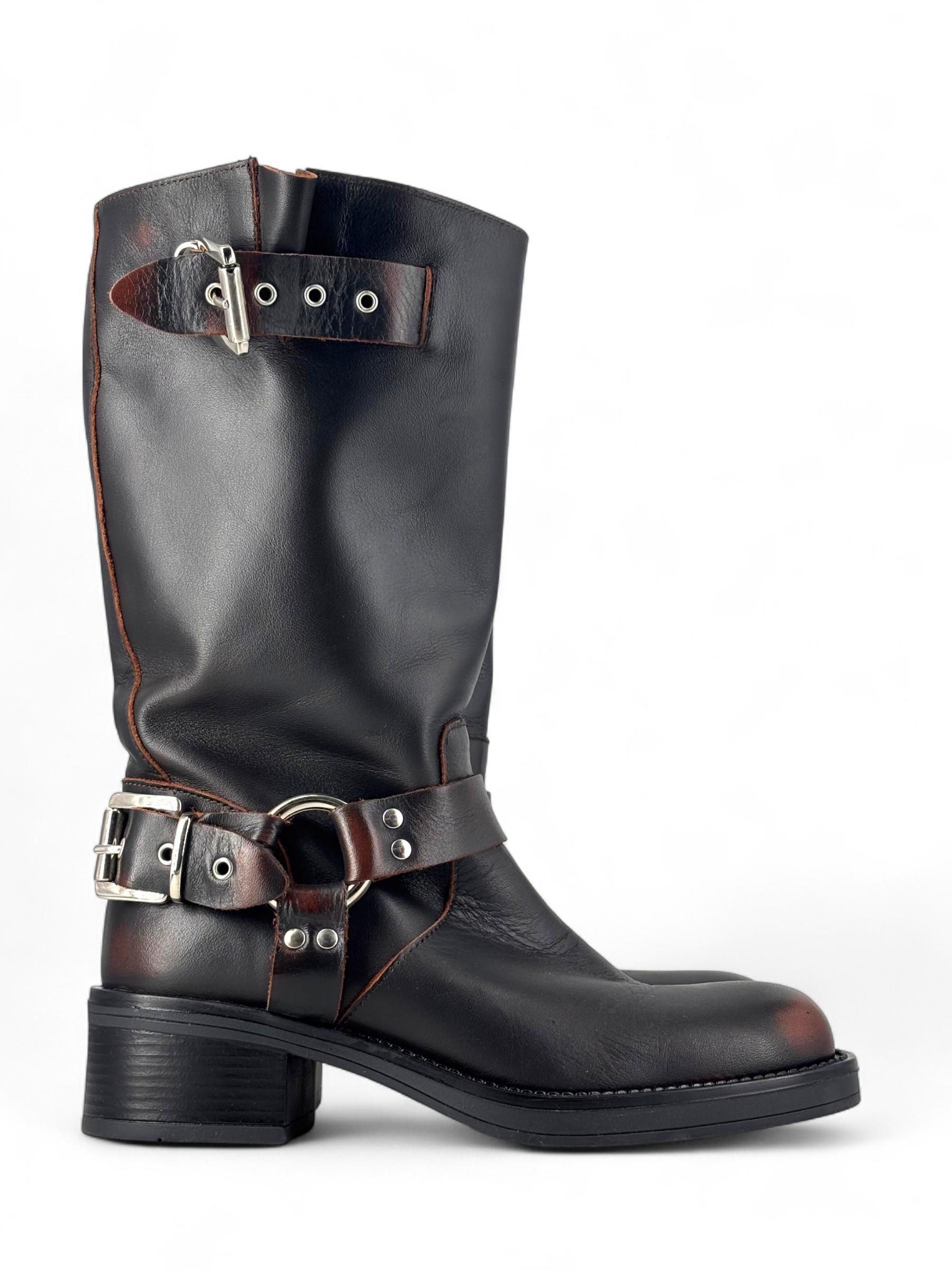 RANYE' - BIKER IN PELLE MARRONE VINTAGE ART. 02