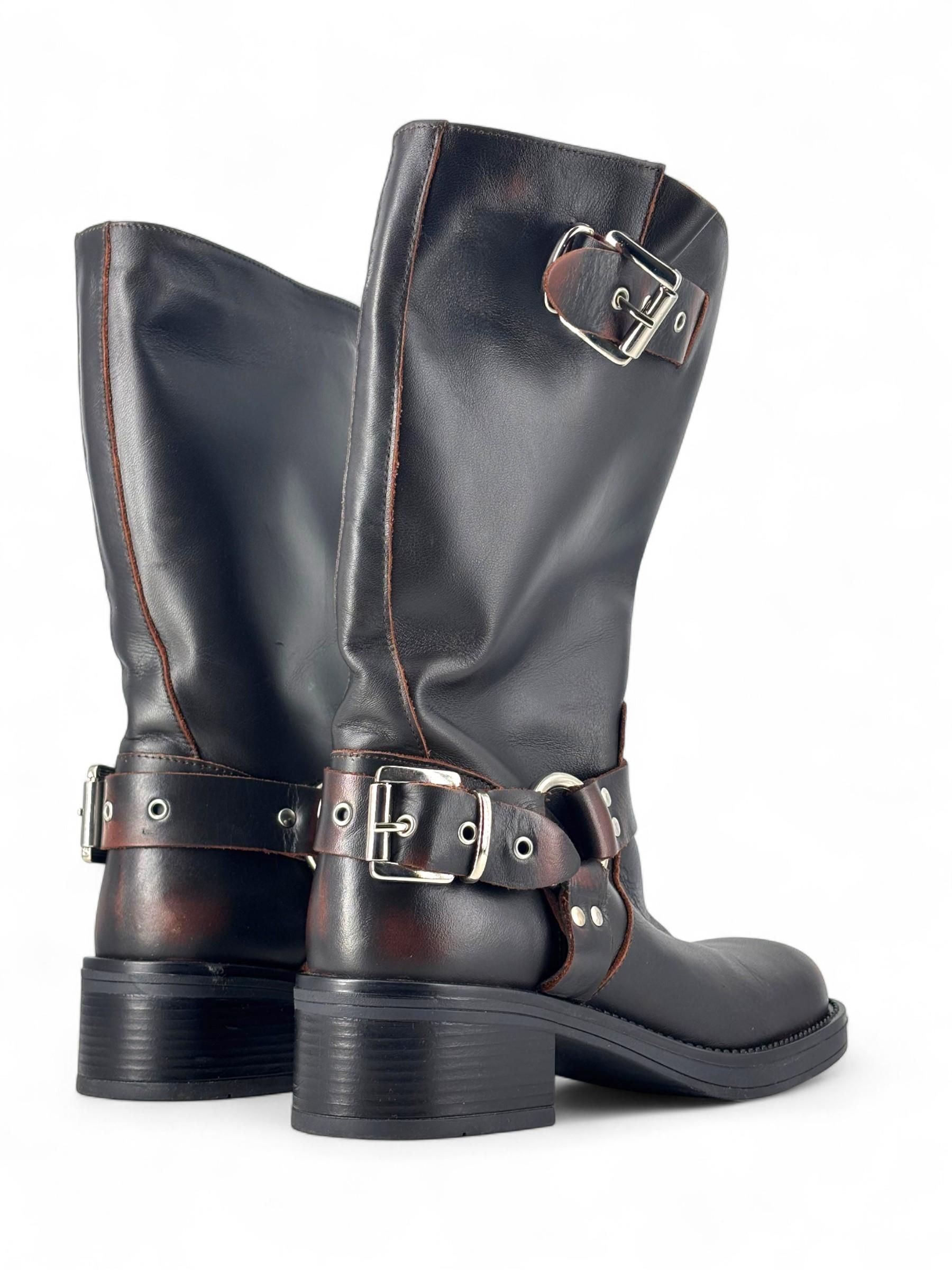 RANYE' - BIKER IN PELLE MARRONE VINTAGE ART. 02