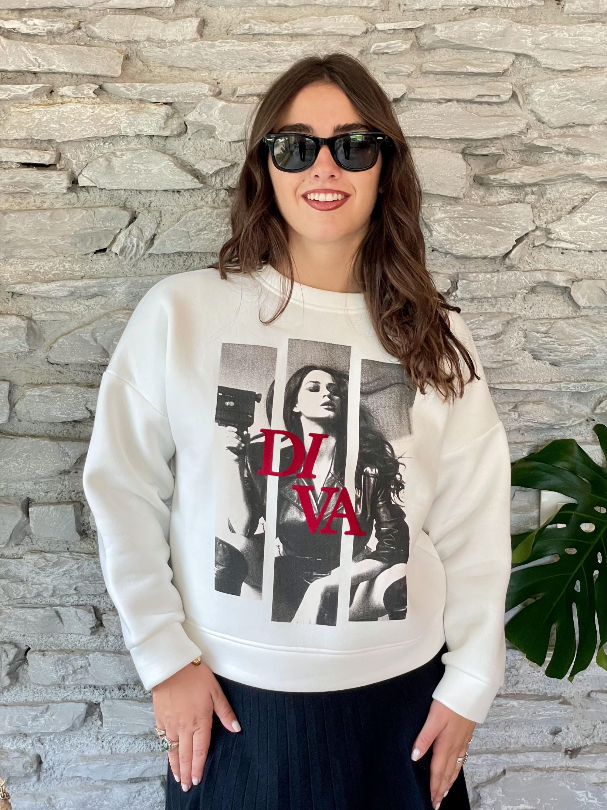 SUSY MIX - FELPA PANNA CON STAMPA ART. 250090