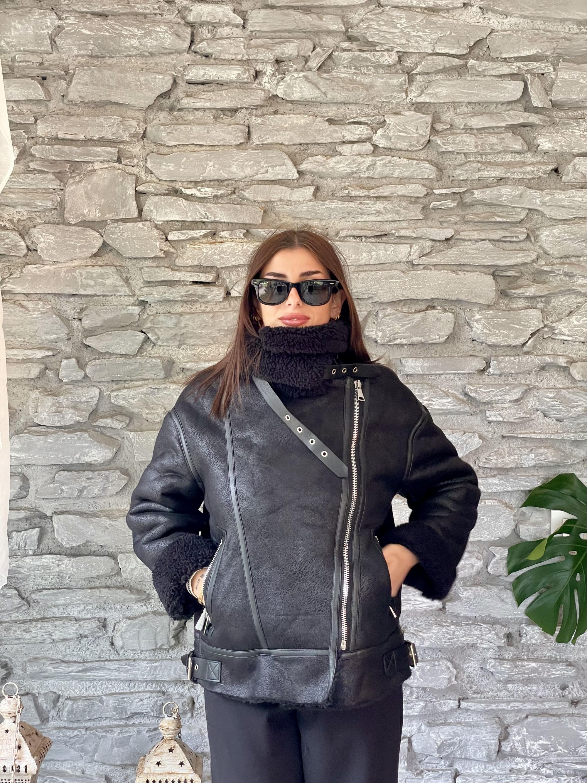 SUSY MIX - GIACCA ECO MONTONE NERO ART. 23065