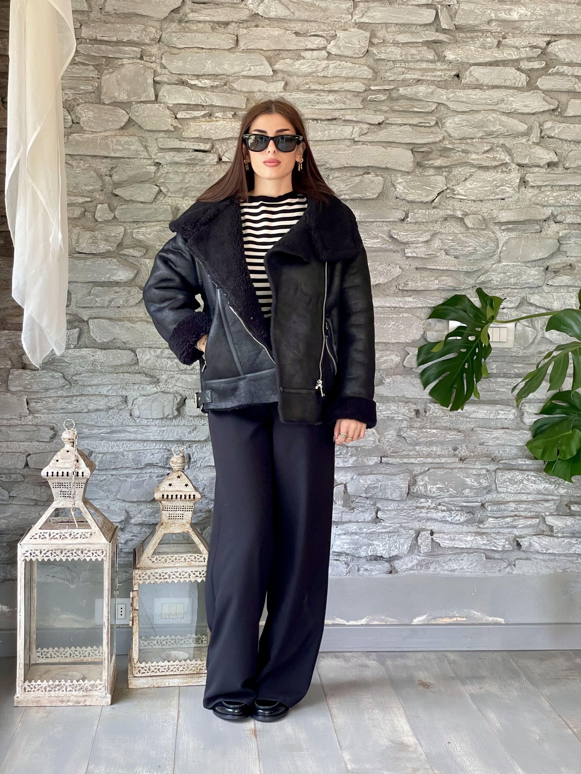 SUSY MIX - GIACCA ECO MONTONE NERO ART. 23065