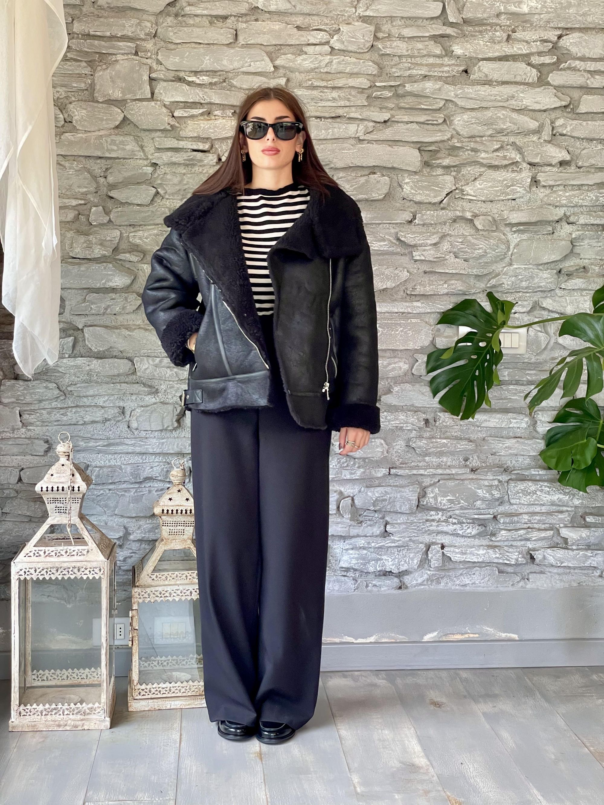 SUSY MIX - GIACCA ECO MONTONE NERO ART. 23065