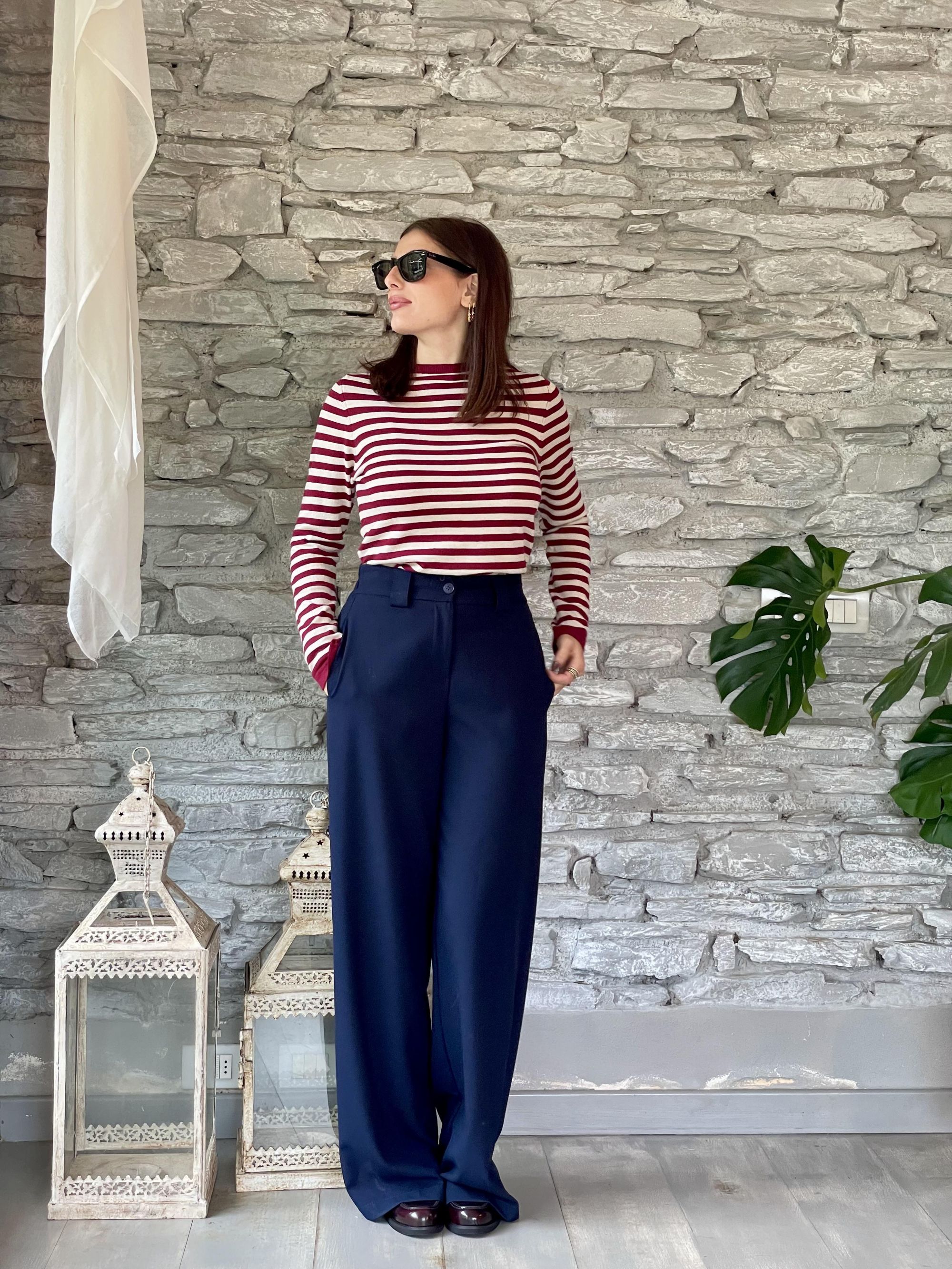 TENSIONE IN - MAGLIA SOTTOGIACCA A RIGHE BORDEAUX ART. 25290