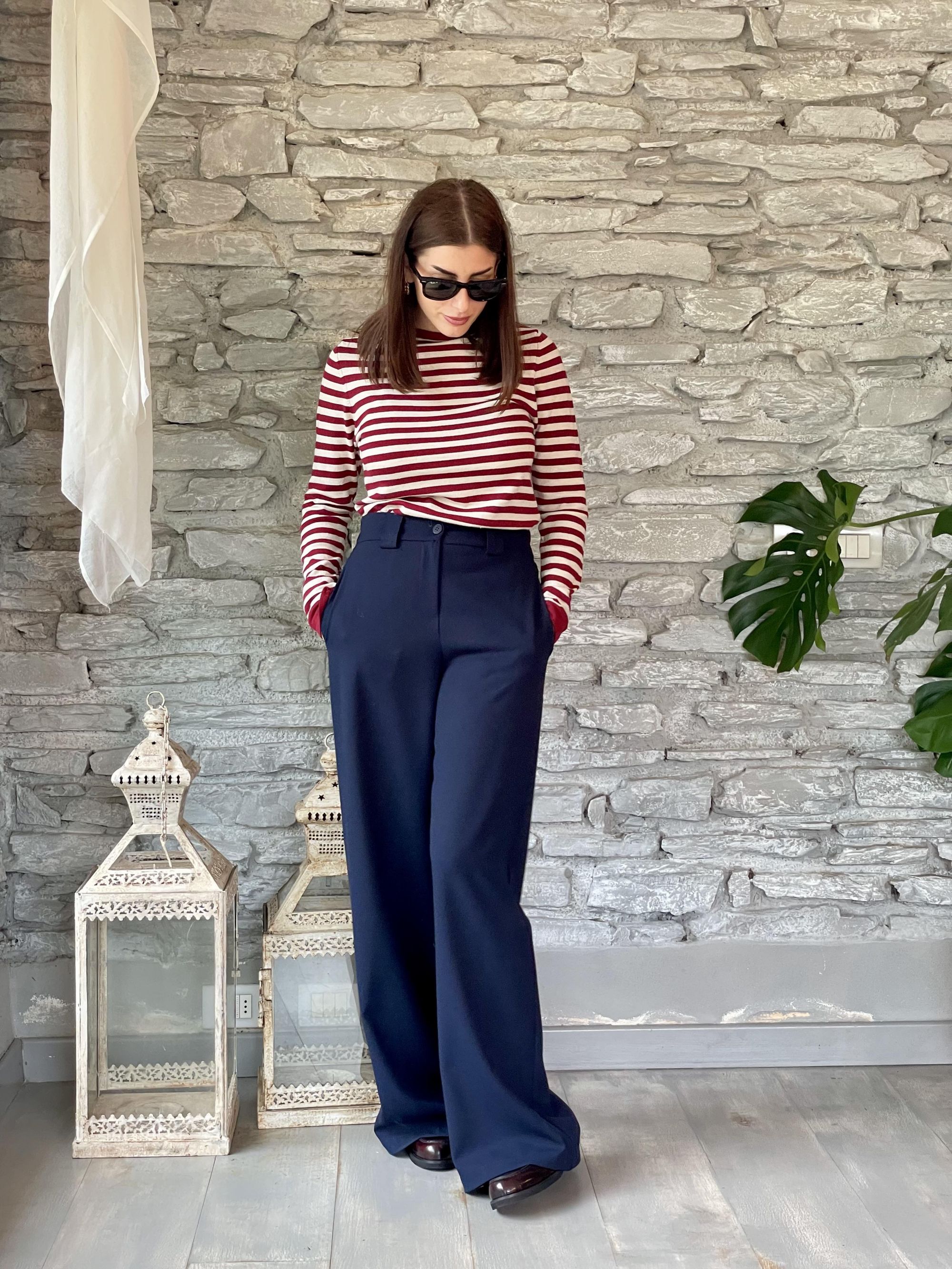 TENSIONE IN - MAGLIA SOTTOGIACCA A RIGHE BORDEAUX ART. 25290