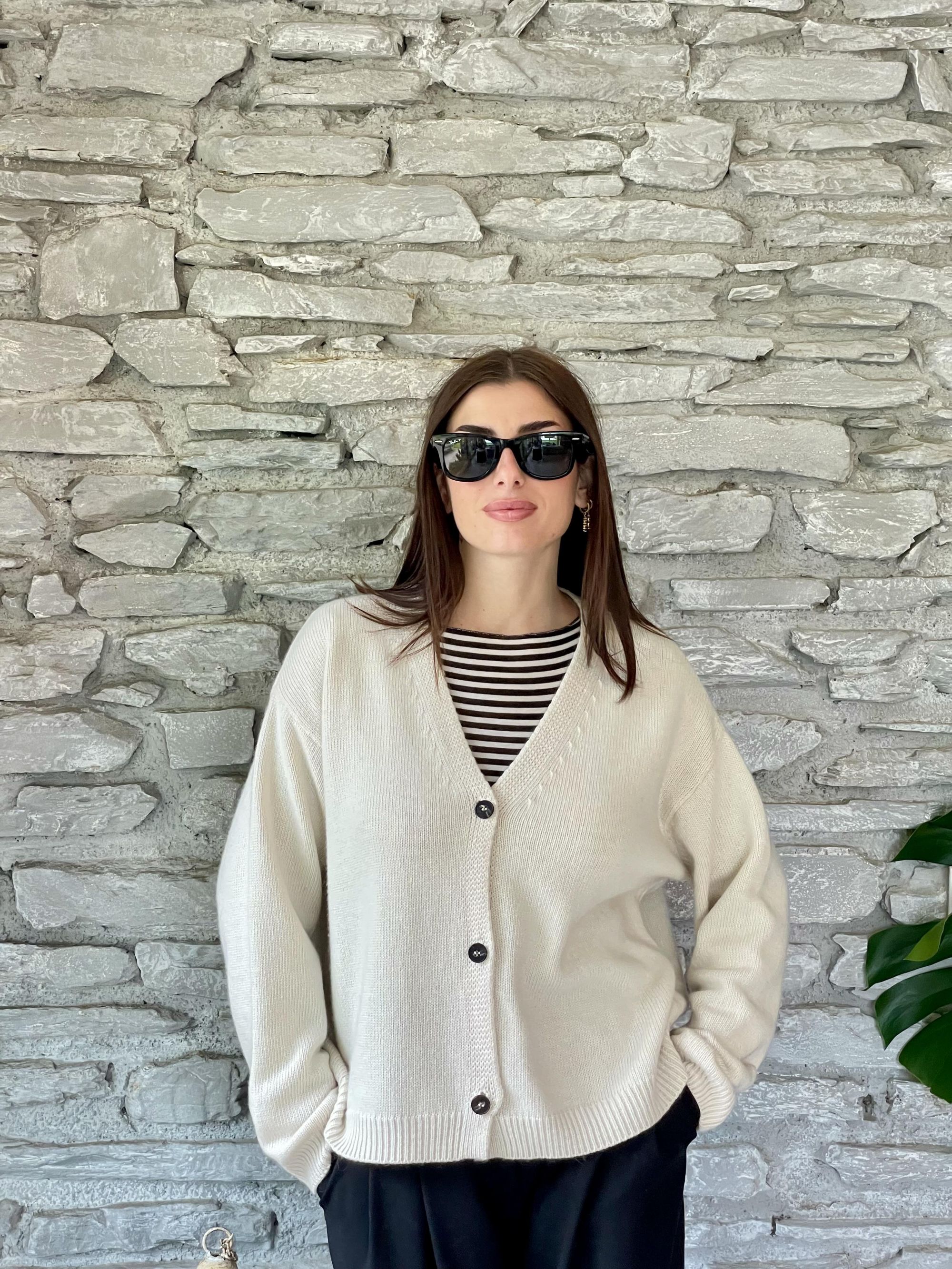 TENSIONE IN - CARDIGAN BURRO MISTO LANA ART. D80926