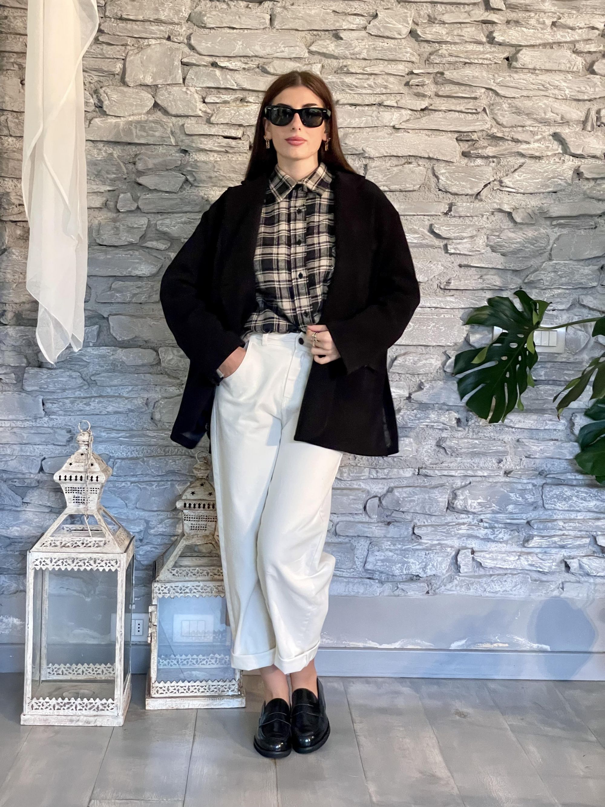 TENSIONE IN - PANTALONE BARREL PANNA CON ELASTICO DIETRO ART. PA5137AI25