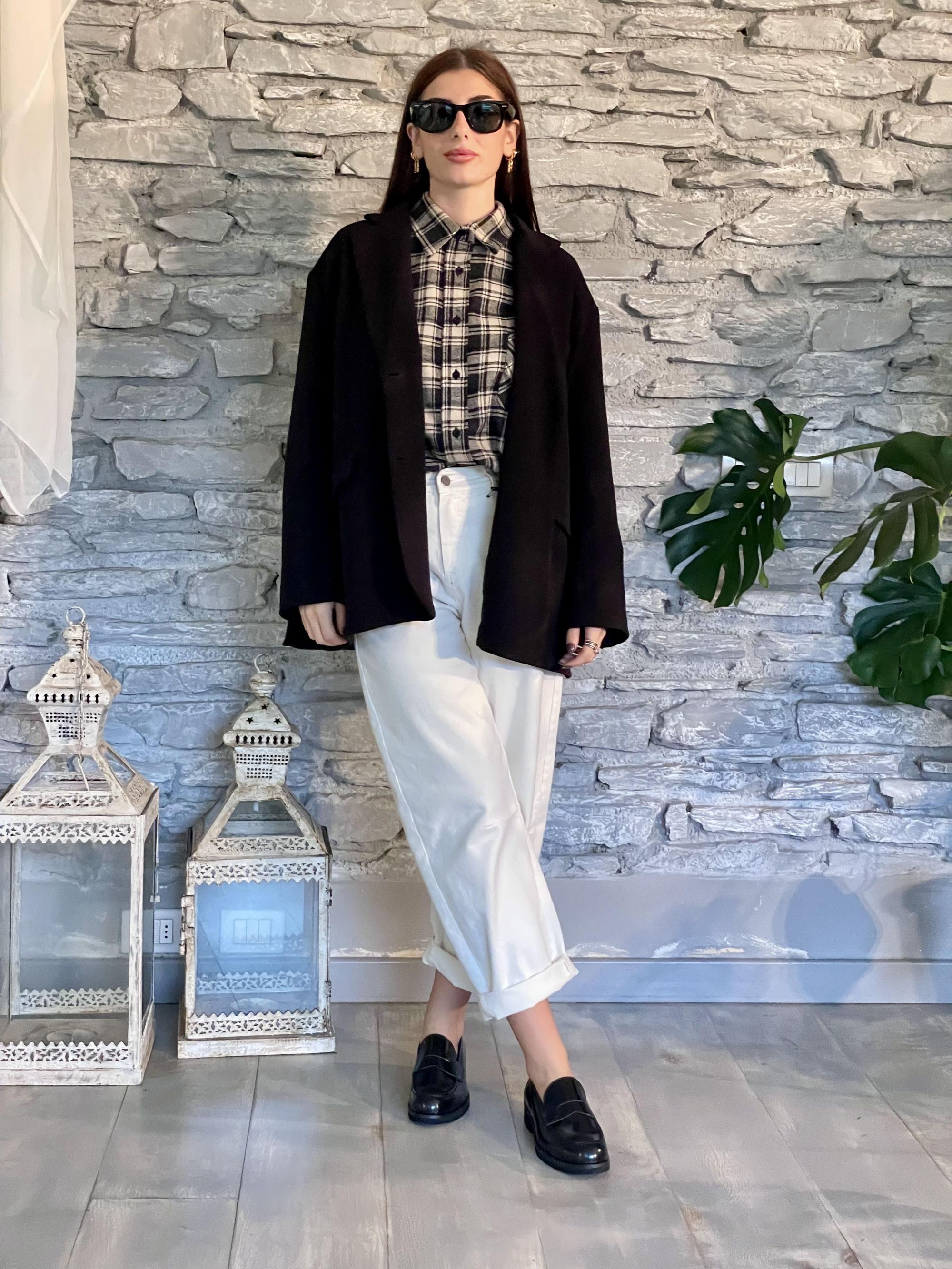 TENSIONE IN - PANTALONE BARREL PANNA CON ELASTICO DIETRO ART. PA5137AI25