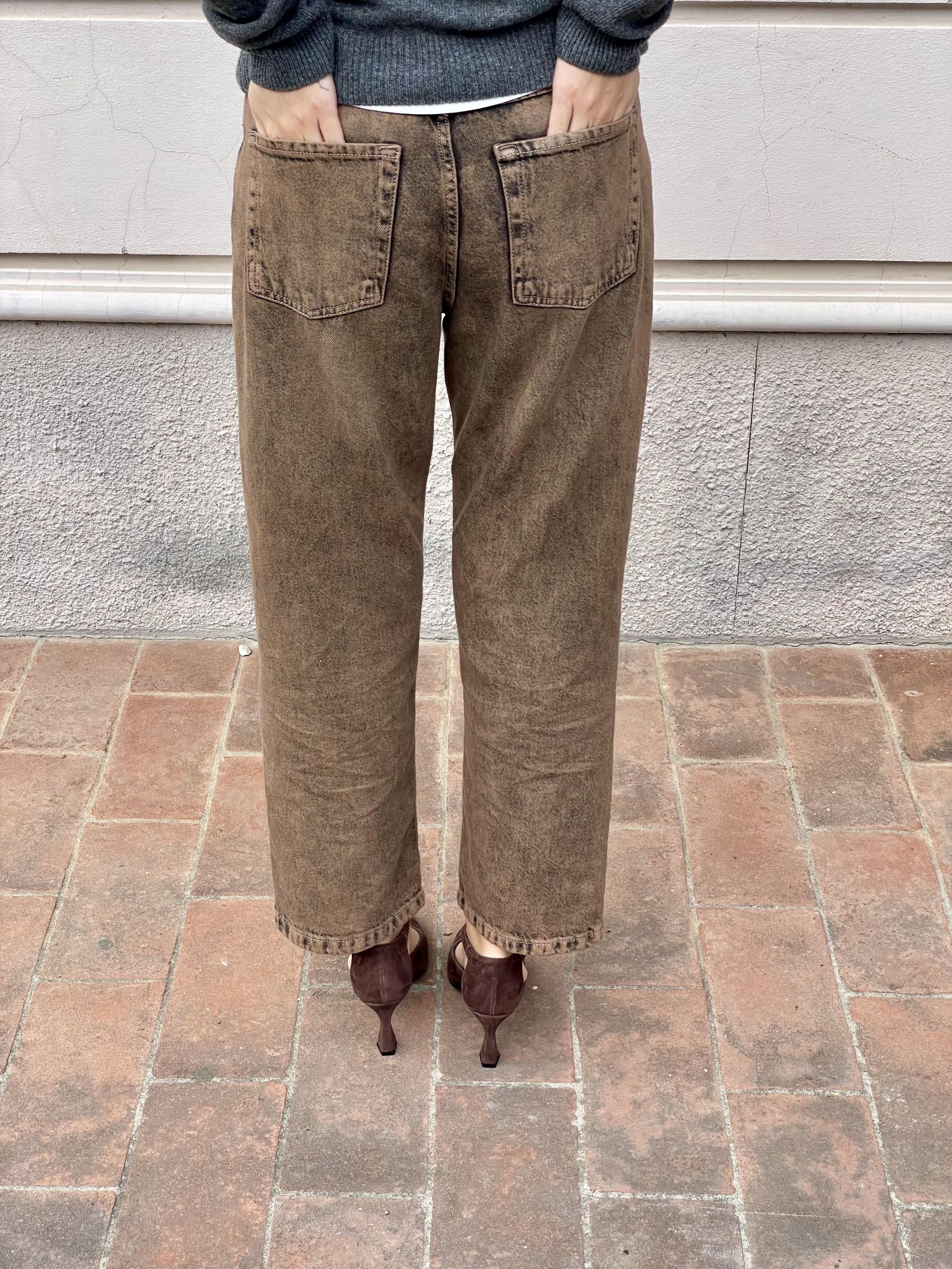 TENSIONE IN - JEANS MARRONE TAGLIO ANNI '90 ART. TOM-MOKA