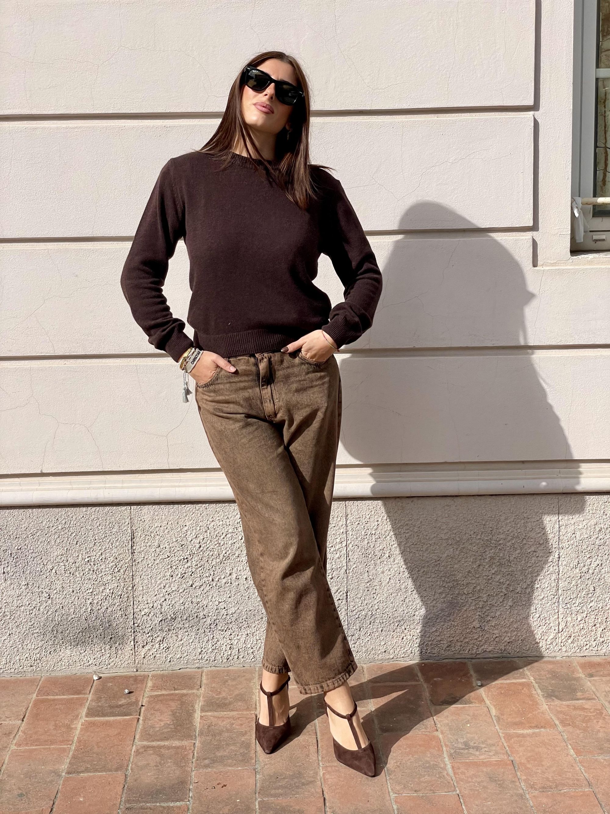 TENSIONE IN - JEANS MARRONE TAGLIO ANNI '90 ART. TOM-MOKA