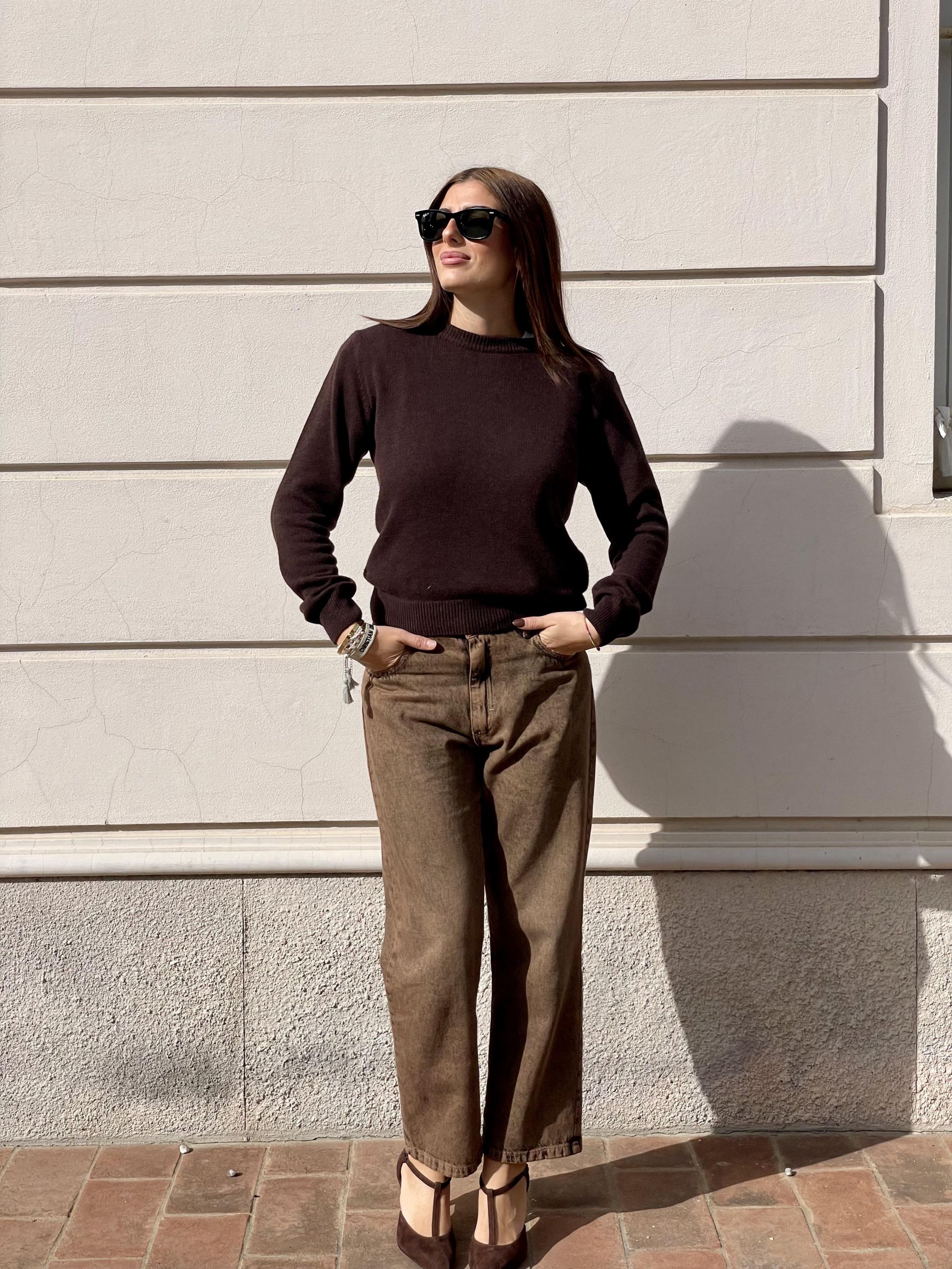 TENSIONE IN - JEANS MARRONE TAGLIO ANNI '90 ART. TOM-MOKA