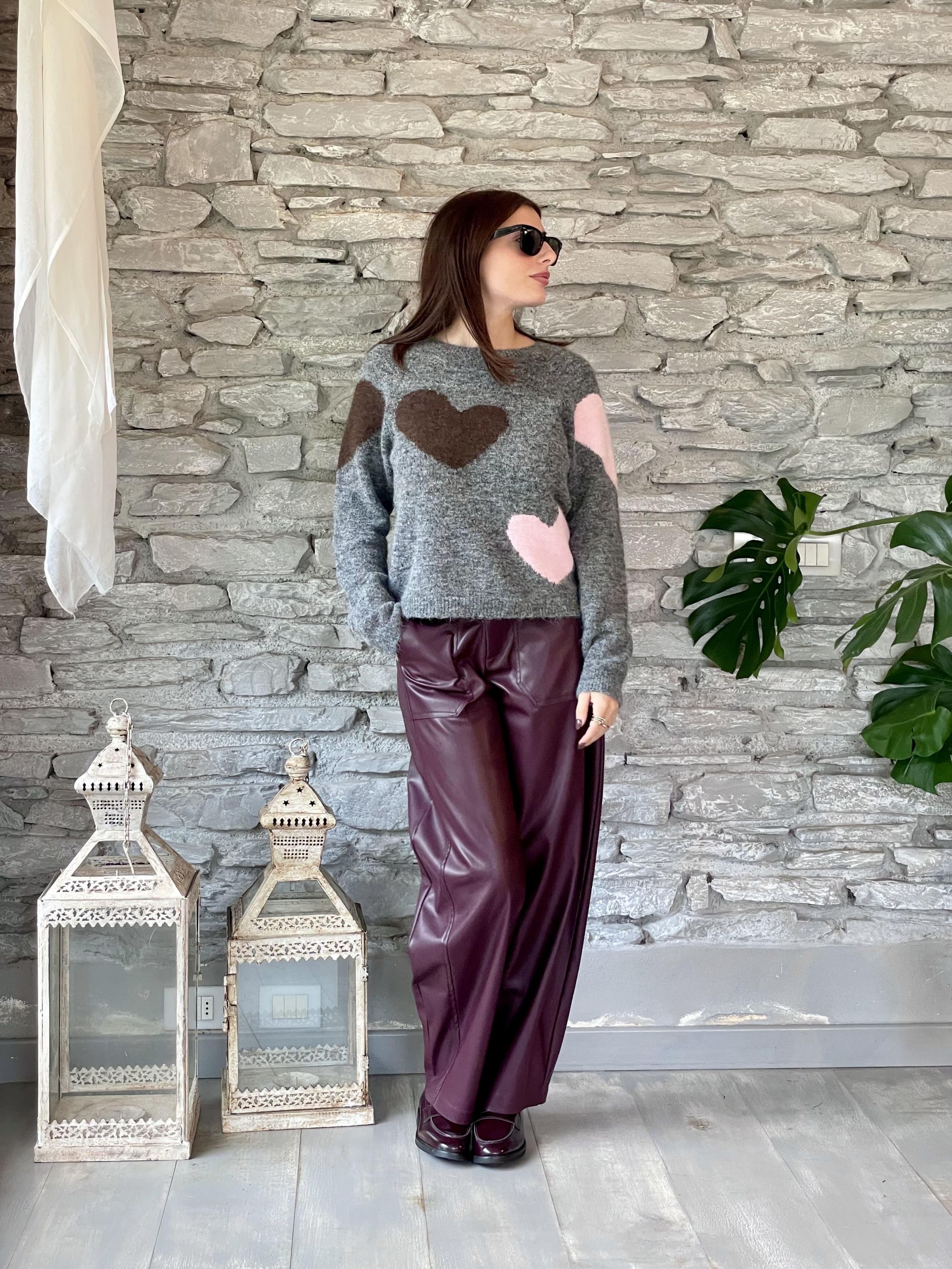 SUSY MIX - MAGLIA GRIGIA CON CUORI ART. 25764