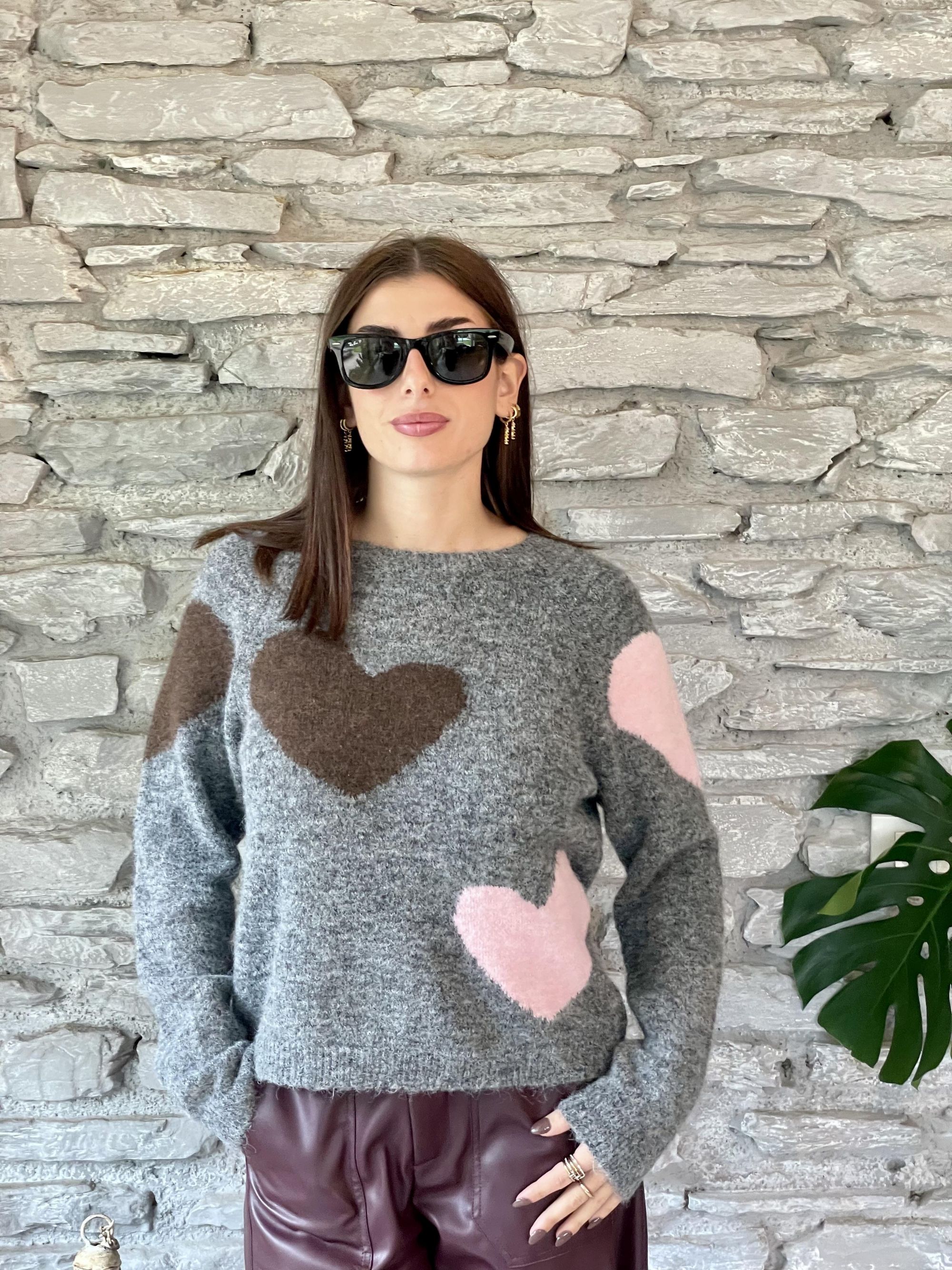 SUSY MIX - MAGLIA GRIGIA CON CUORI ART. 25764