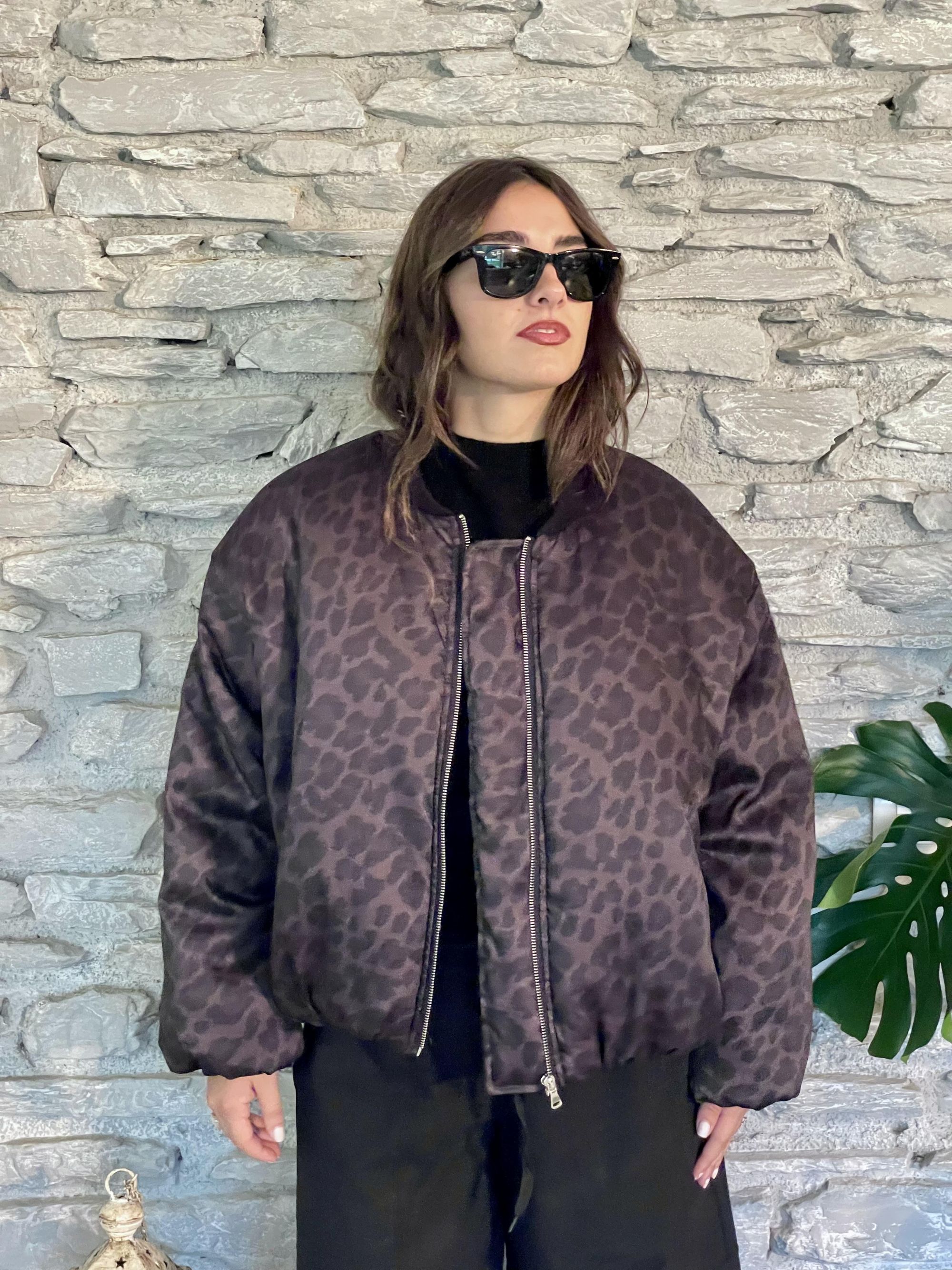 SUSY MIX - GIACCA BOMBER MACULATA MORO ART. 59330G