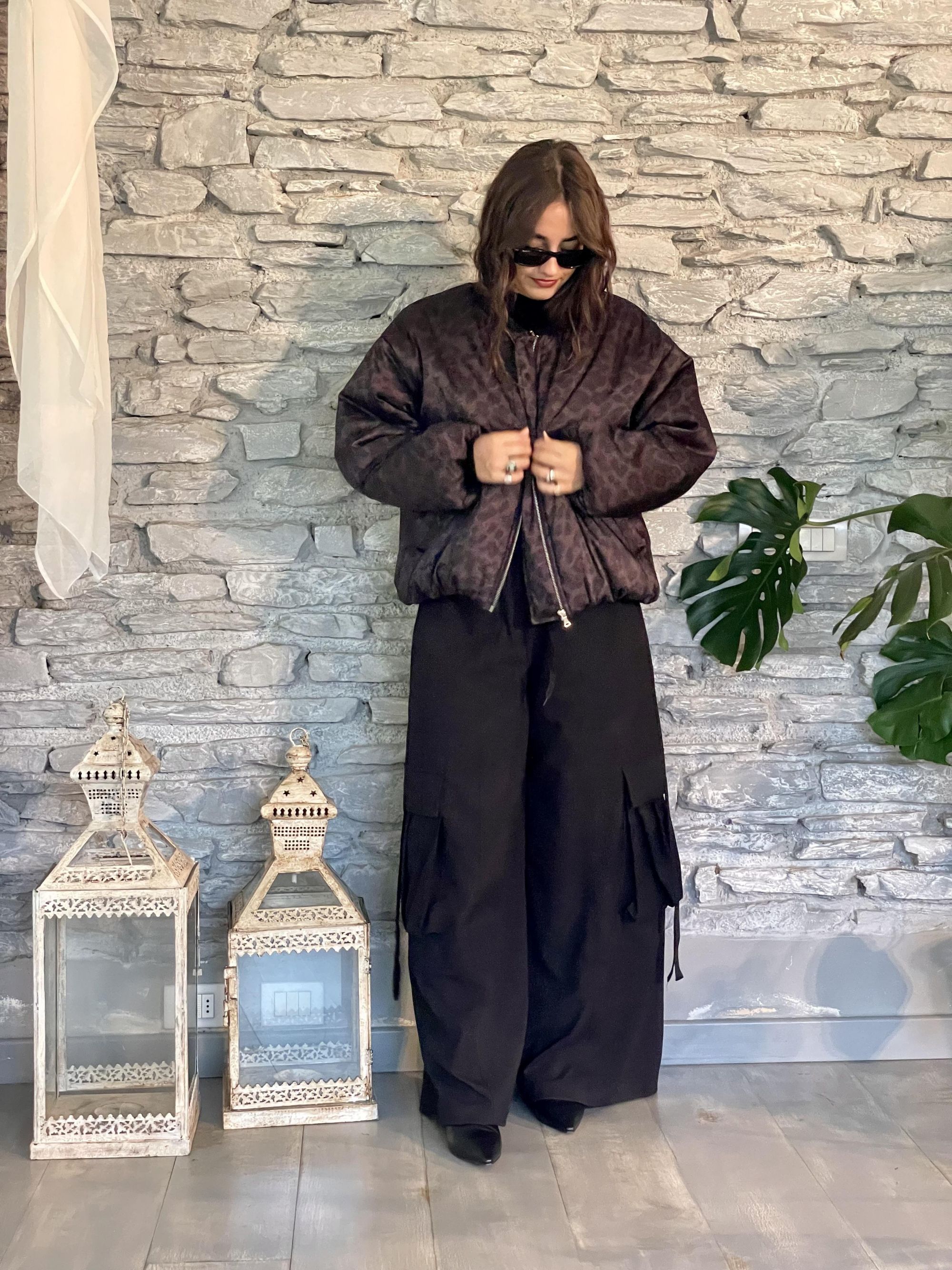 SUSY MIX - GIACCA BOMBER MACULATA MORO ART. 59330G