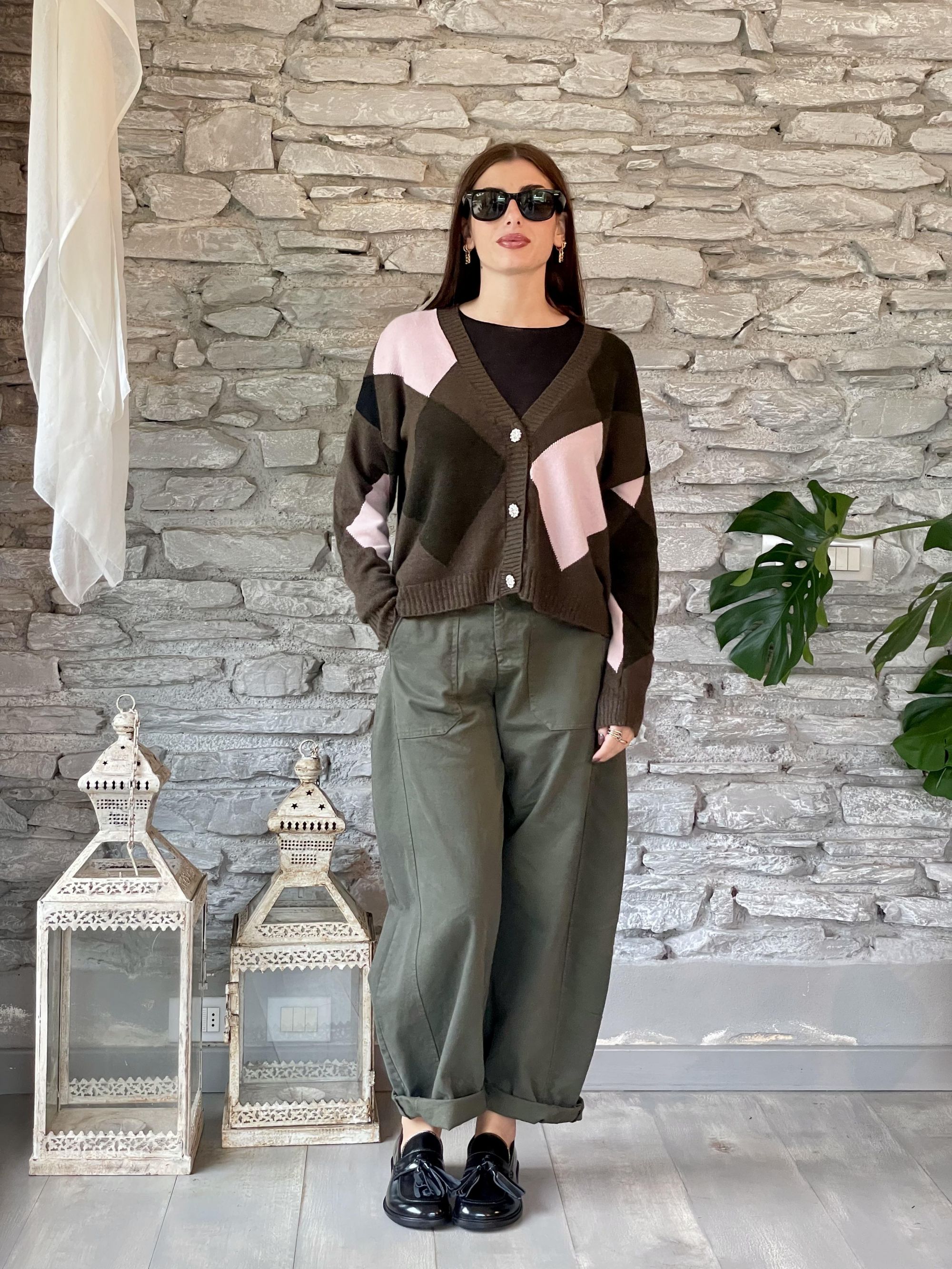 SUSY MIX - PANTALONE MILITARE A OVETTO ART. 58300GAB