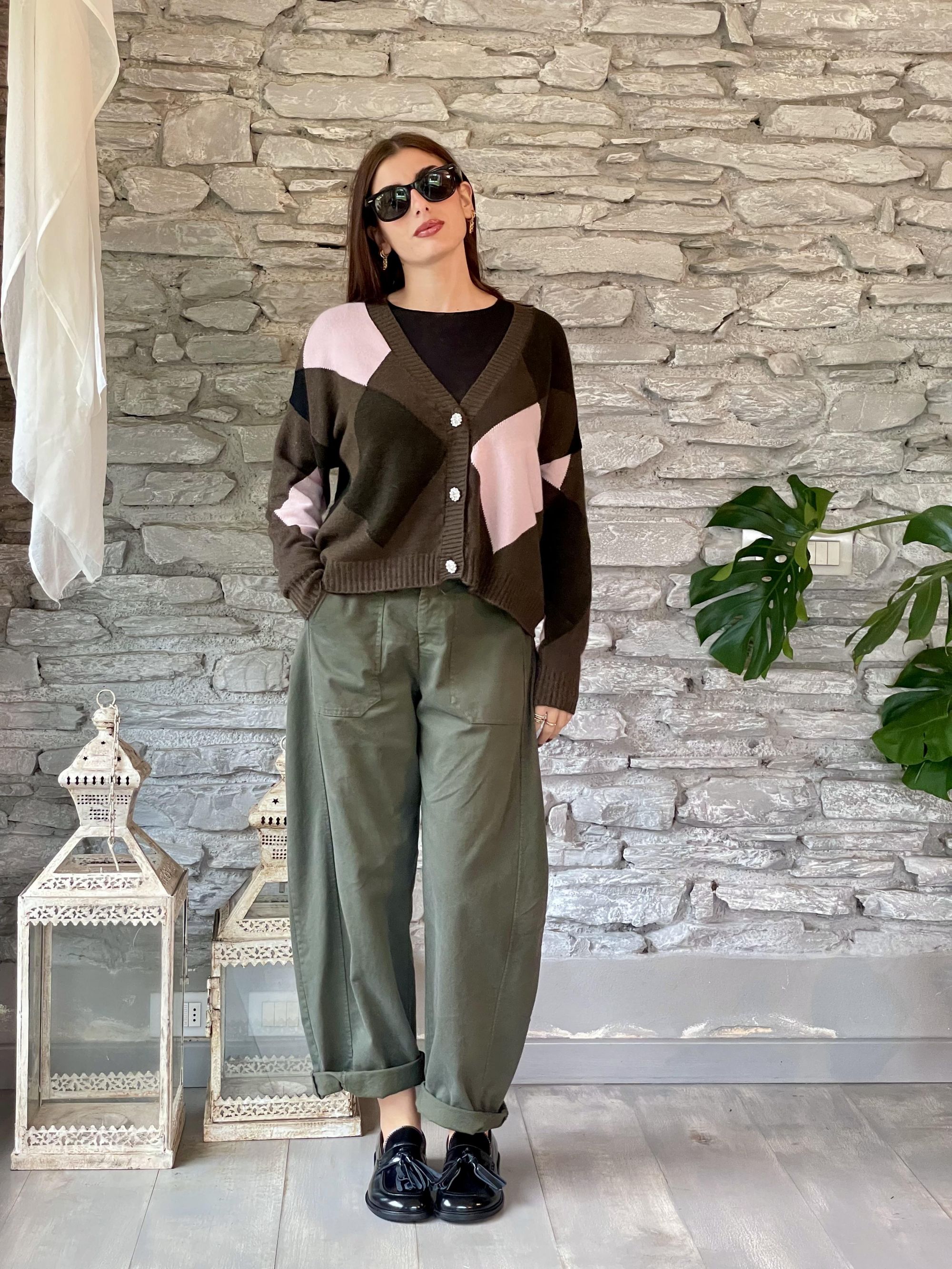 SUSY MIX - PANTALONE MILITARE A OVETTO ART. 58300GAB