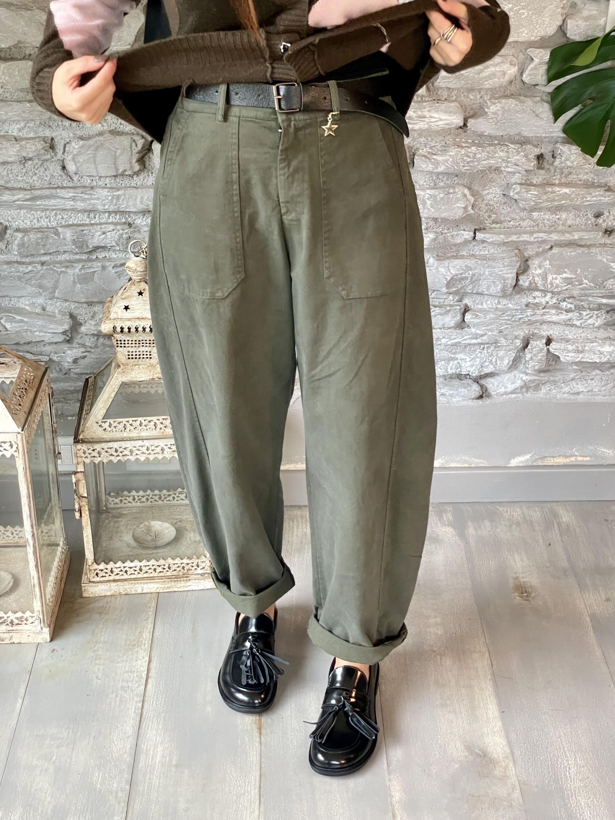 SUSY MIX - PANTALONE MILITARE A OVETTO ART. 58300GAB