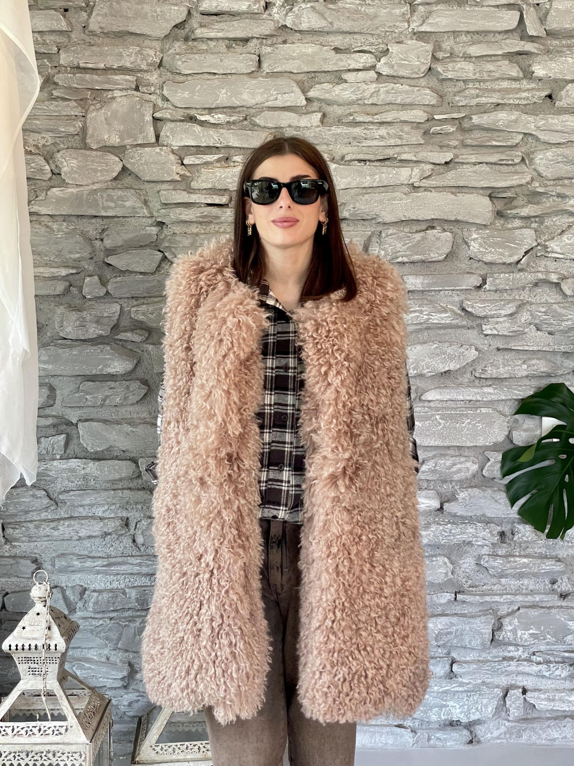 SUSY MIX - GILET IN ECOPELLICCIA MONGOLIA ROSA ART. I2311042