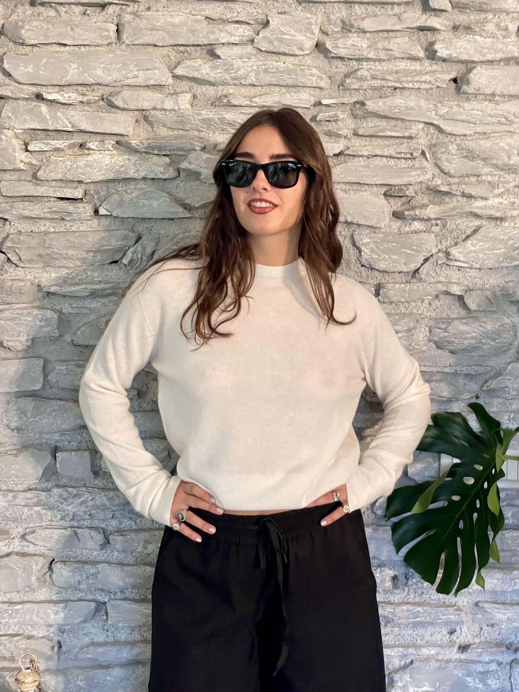 TENSIONE IN - MAGLIA PARICOLLO COLOR PANNA ART. WL104AI25