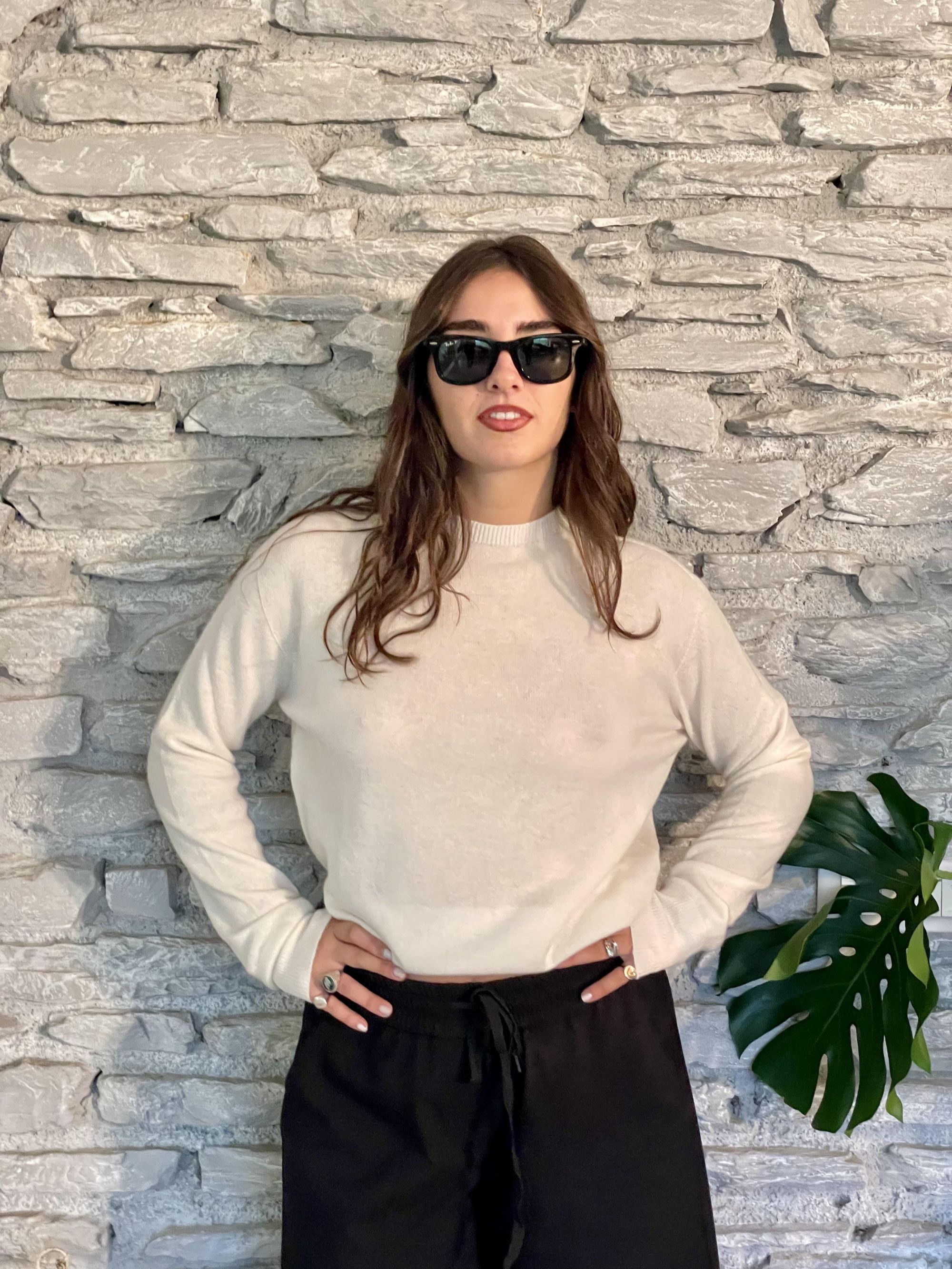 TENSIONE IN - MAGLIA PARICOLLO COLOR PANNA ART. WL104AI25