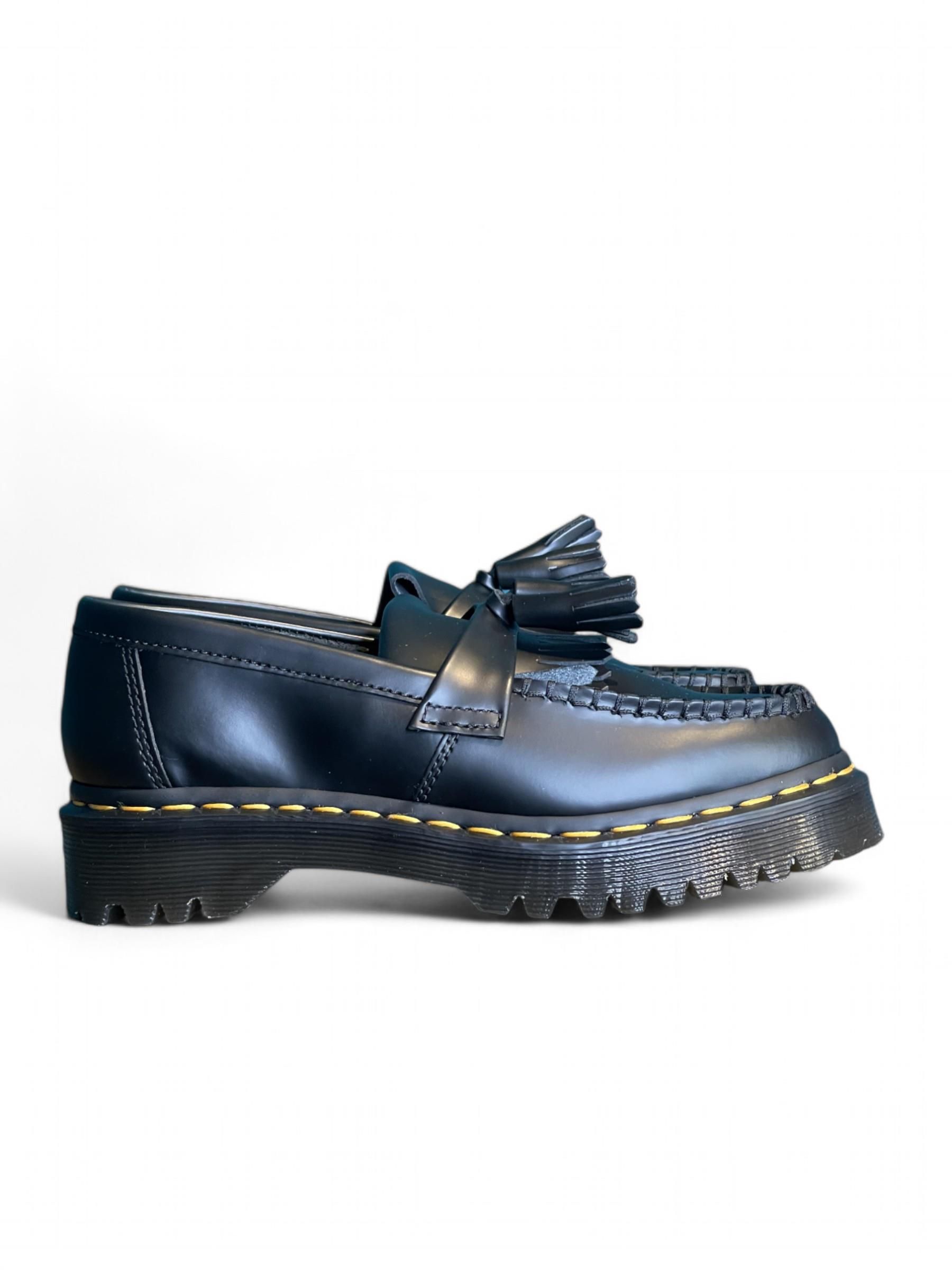 DR MARTENS - MOCASSINI IN PELLE NERA CON NAPPE ART. ADRIANBEX
