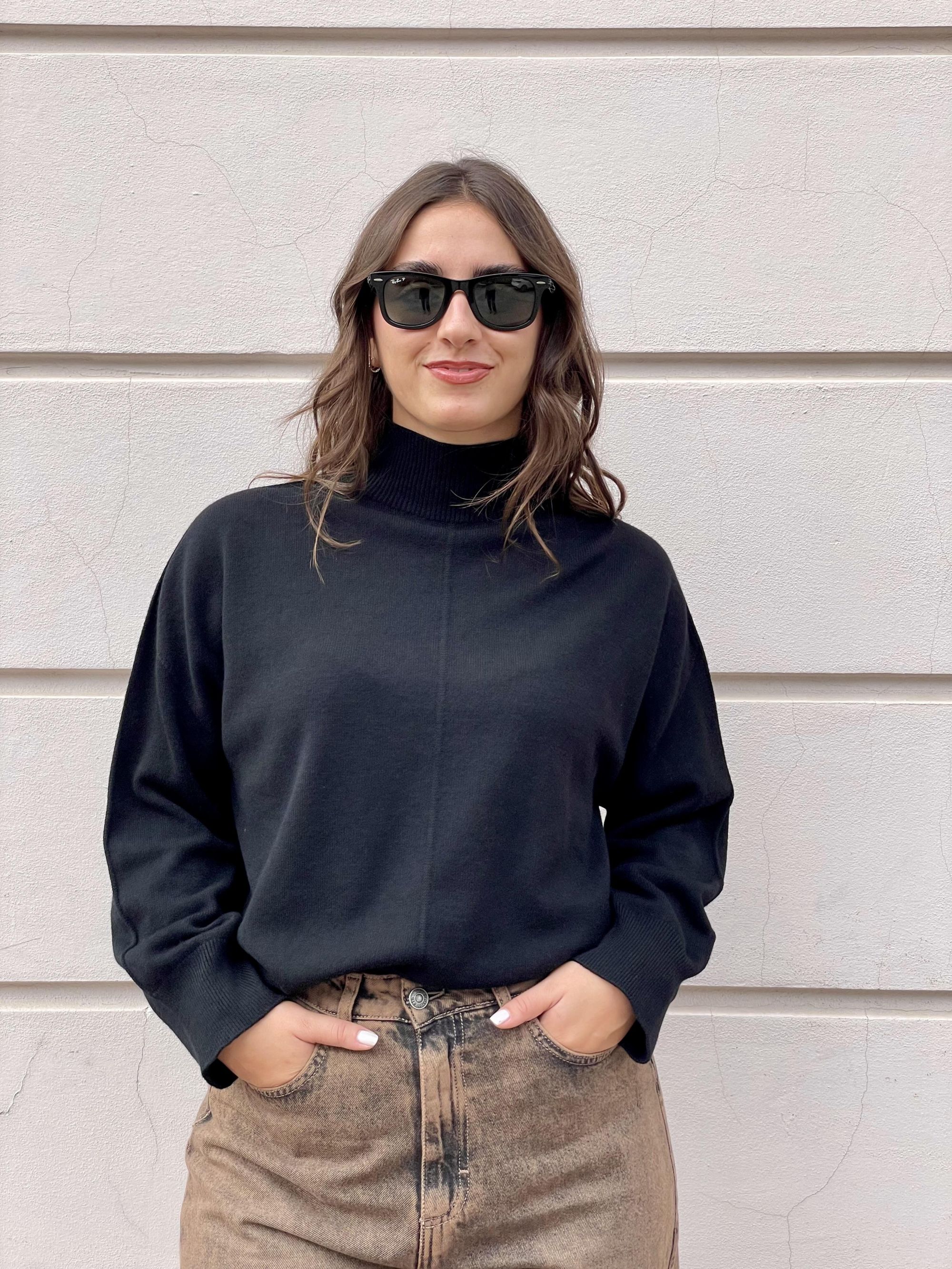 TENSIONE IN - MAGLIA DOLCEVITA NERA ART. IT1563AI25