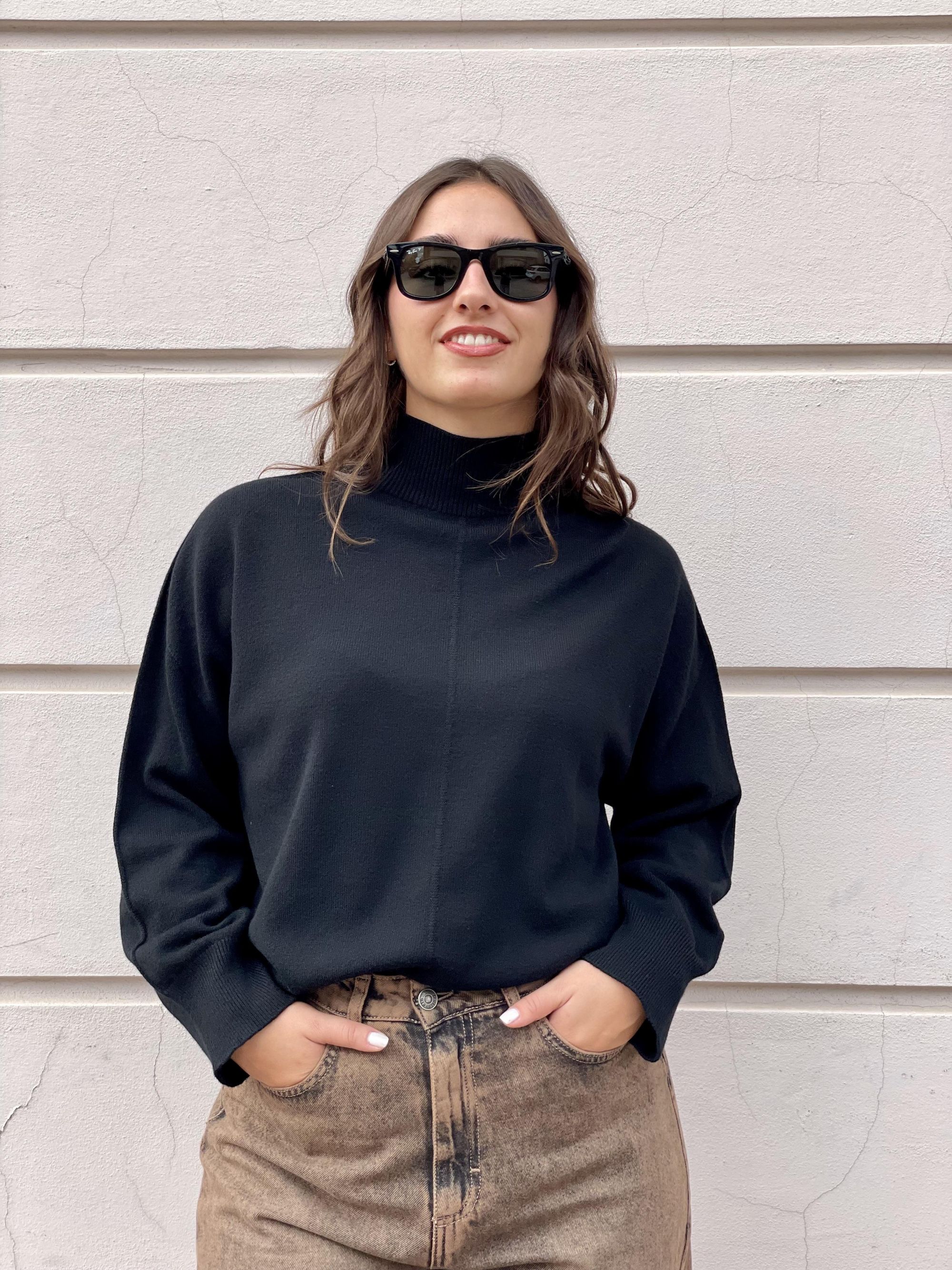 TENSIONE IN - MAGLIA DOLCEVITA NERA ART. IT1563AI25