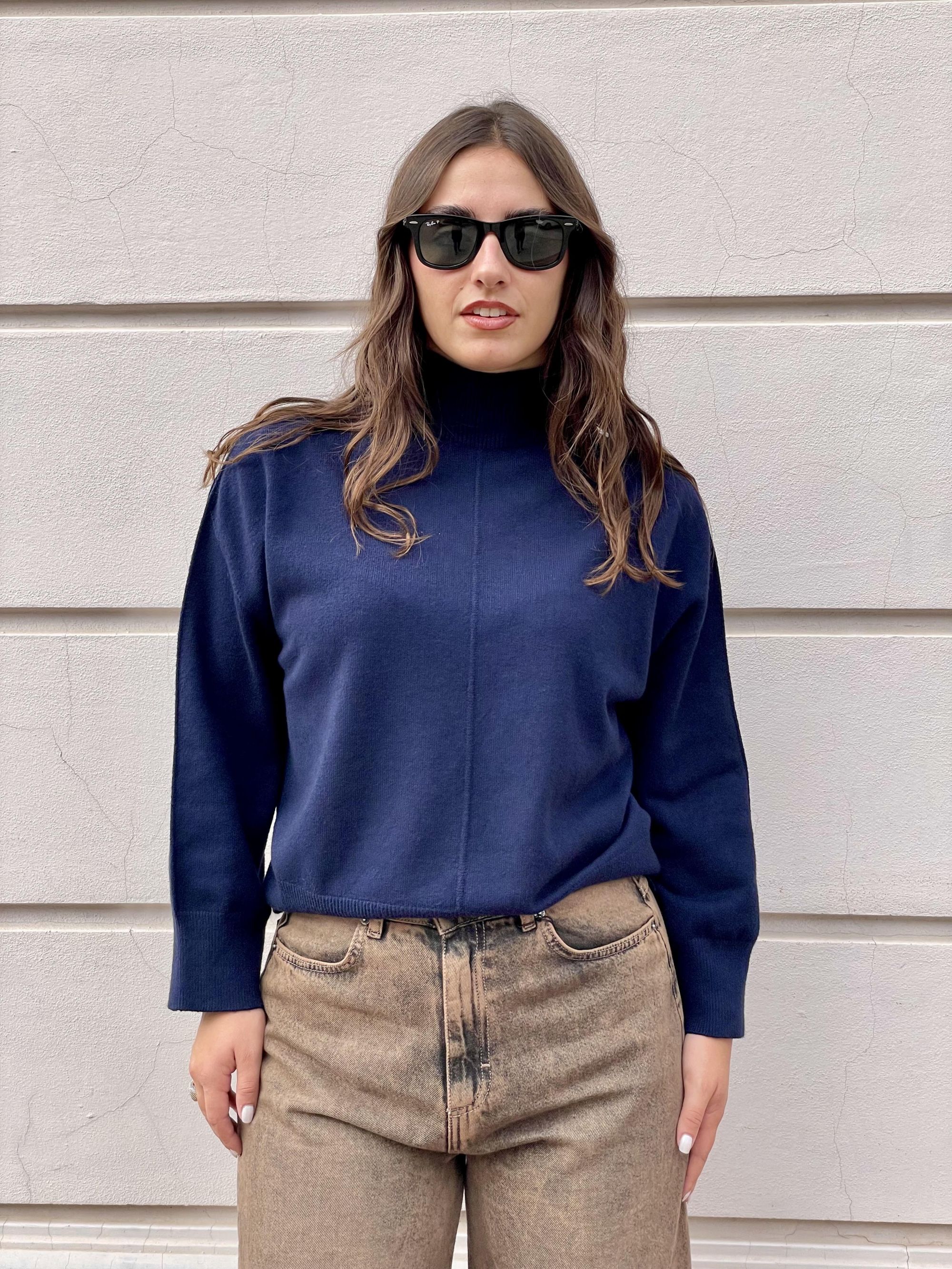 TENSIONE IN - MAGLIA DOLCEVITA BLU ART. IT1563AI25