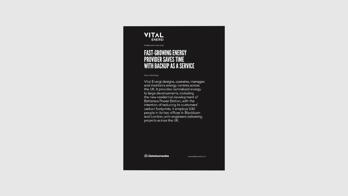 Fast-growing energy provider saves time with Backup as a Service