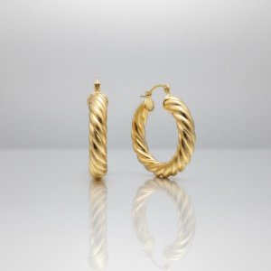 Gold Burgu Halka Küpe İthal Serisi