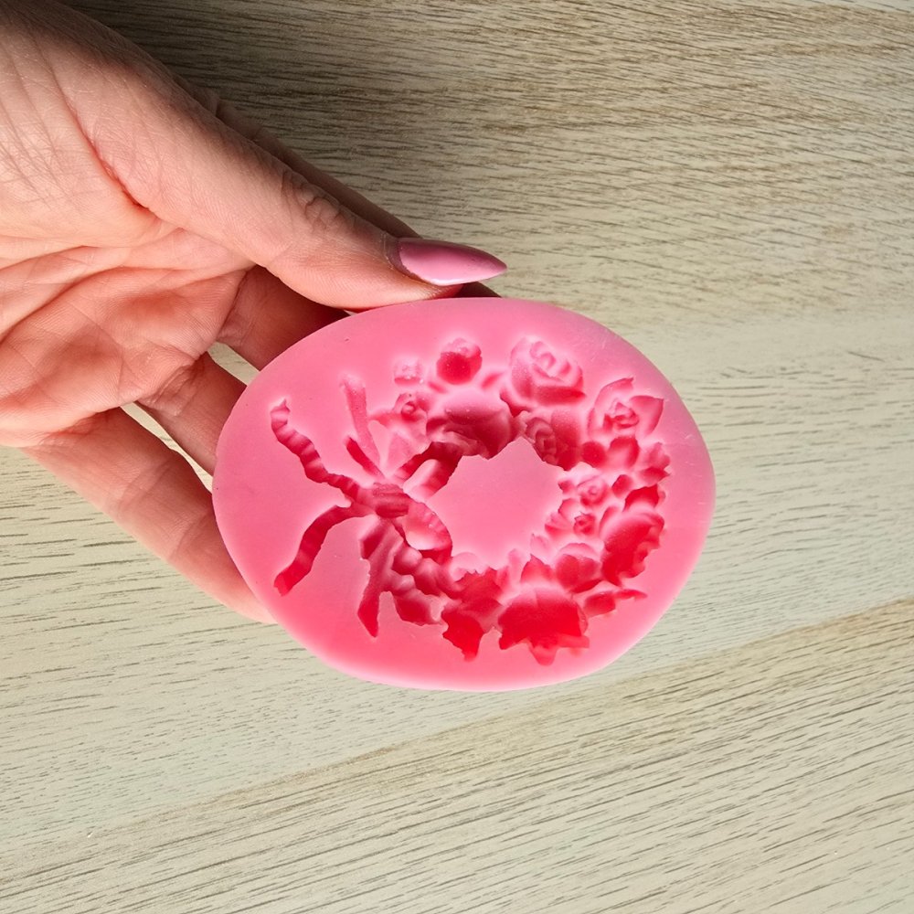 MS - Küçük Gül Çelenk Silikon Kalıbı