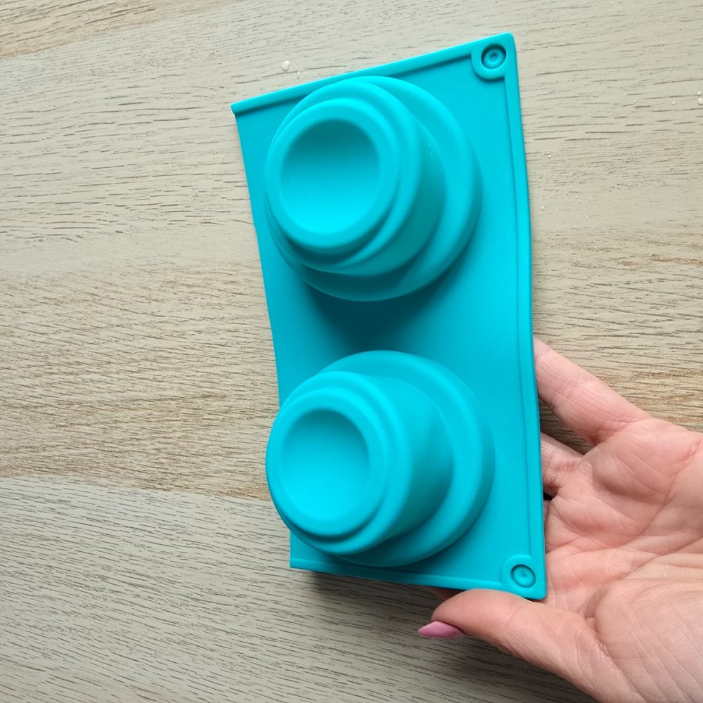 MS - İkili Üç Katlı Kek Tabanı Mum Kalıbı