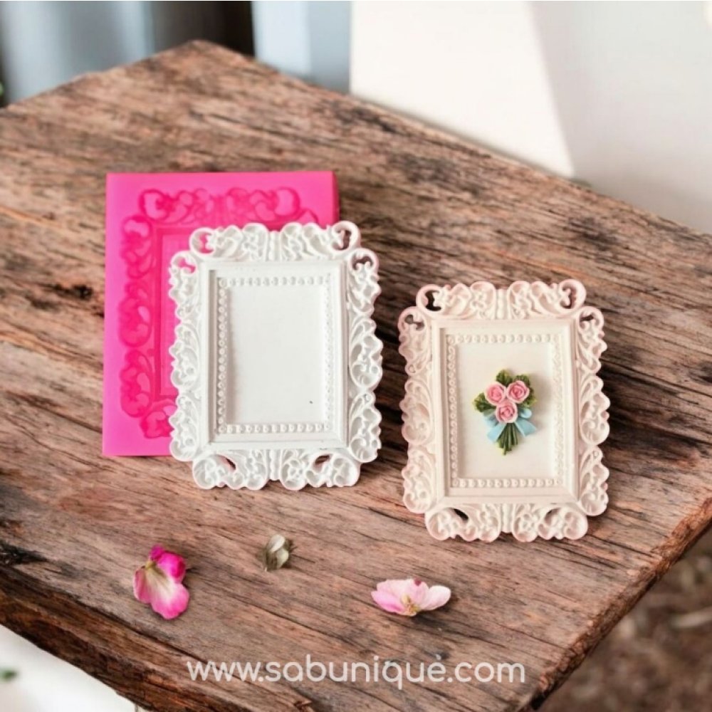 CS - Küçük Dikdörtgen Desenli Çerçeve Silikon Kalıbı
