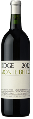 Ridge Vineyards, Santa Cruz Mountains, Monte Bello, 2012