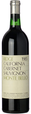Ridge Vineyards, Santa Cruz Mountains, Monte Bello, 1985