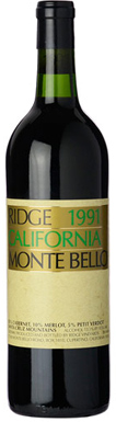 Ridge Vineyards, Santa Cruz Mountains, Monte Bello, 1991