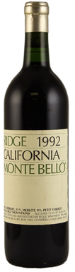 Ridge Vineyards, Santa Cruz Mountains, Monte Bello, 1992