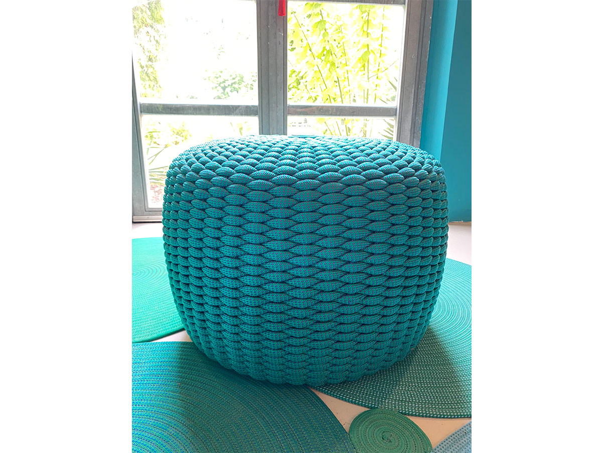 Nido outdoor garden pouf (green/purple), Paola Lenti Deesup