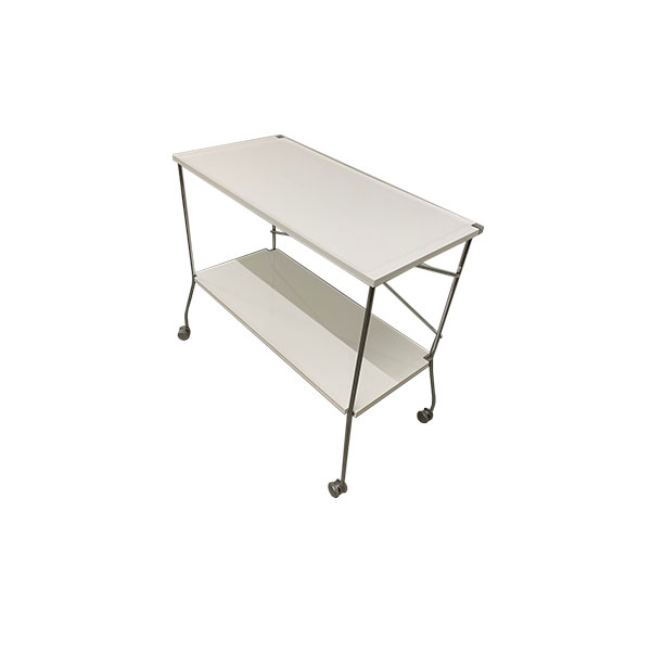 Flip folding trolley/table in plexiglass (white), Kartell Deesup