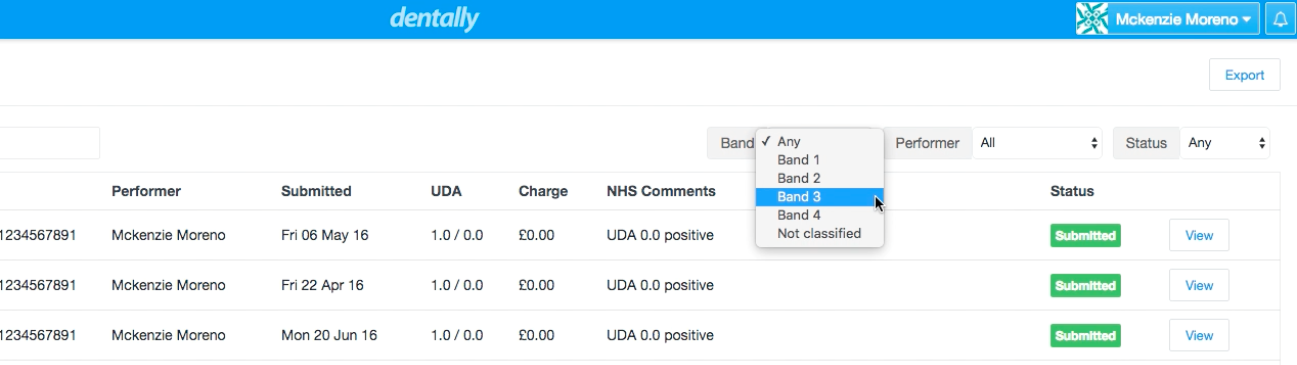 Dentally - Dental Software - Band