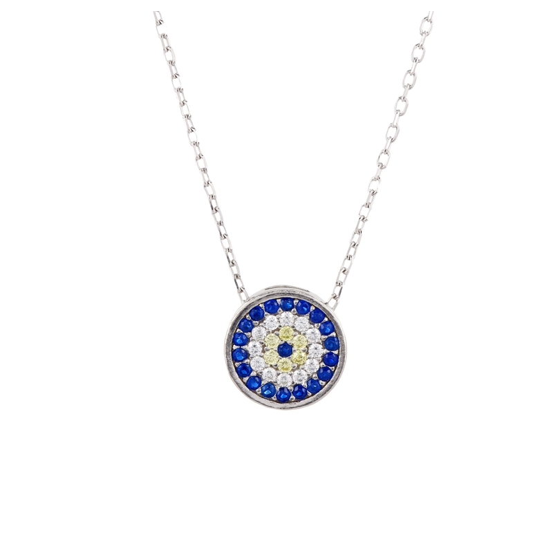 925 Sterling Silver CZ-Studded Pendant Open Heart Necklace