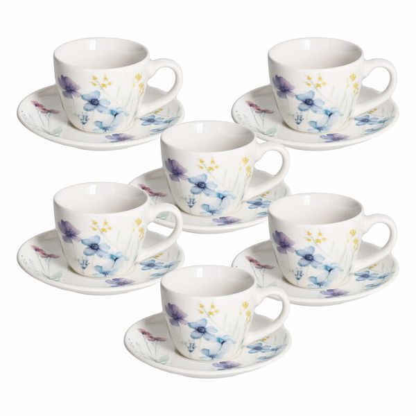 SERVIZIO 6 TAZZE CAFFE CON PIATTINI FLORENNE TOGNANA
