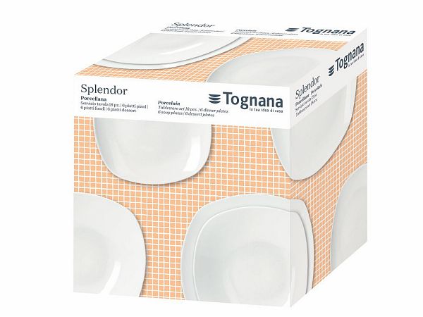 SERVIZIO PIATTI PZ.18 SPLENDOR BIANCO TOGNANA