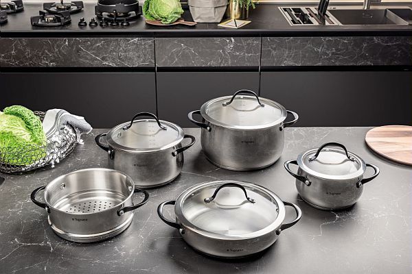 BATTERIA PENTOLE ACCIAIO PZ.9 GRANCUCINA TOGNANA