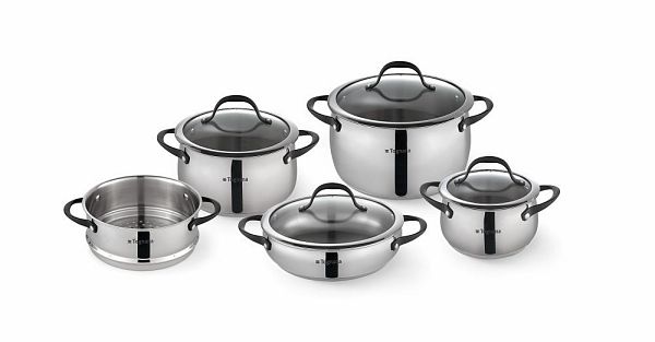 BATTERIA PENTOLE ACCIAIO PZ.9 GRANCUCINA TOGNANA